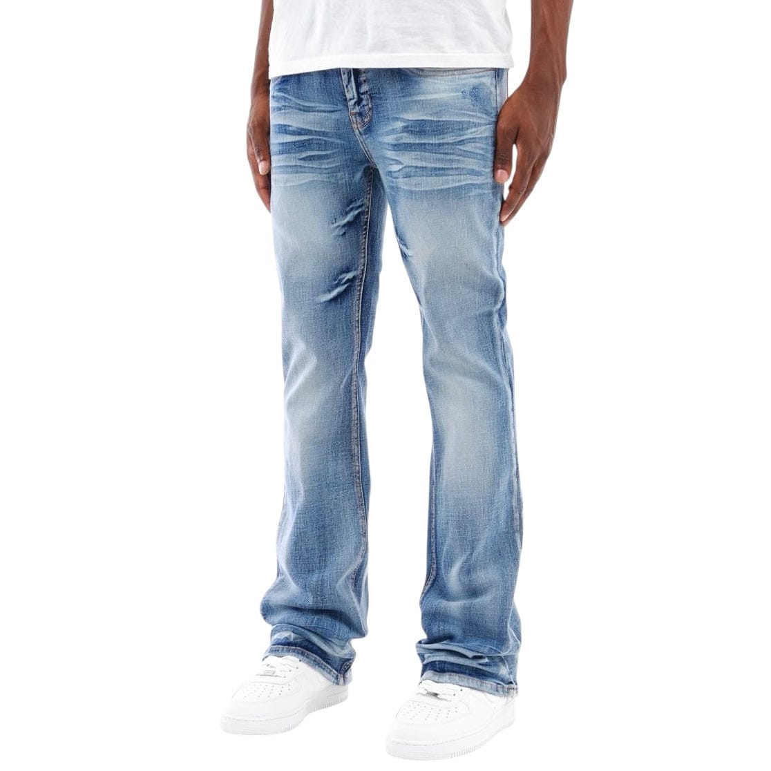 Copper Rivet Flare Fit Denim Jean (Light Sand Blue) 533018-LSB - Image 3
