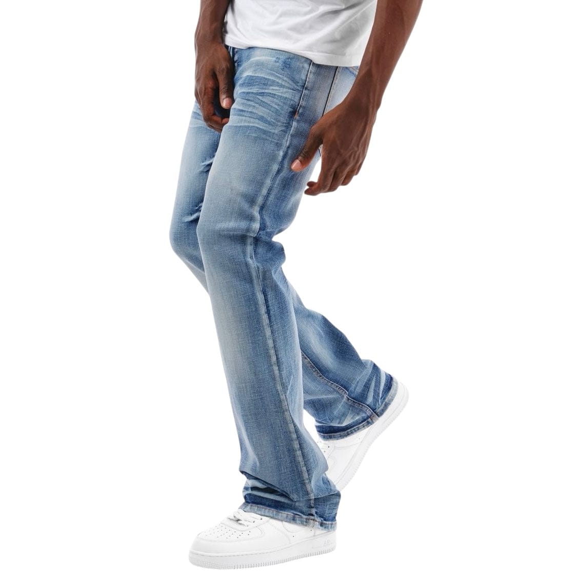 Copper Rivet Flare Fit Denim Jean (Light Sand Blue) 533018-LSB - Image 4