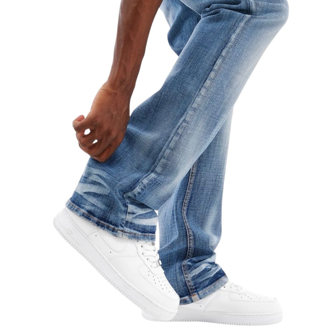 Copper Rivet Flare Fit Denim Jean (Light Sand Blue) 533018-LSB - Image 6
