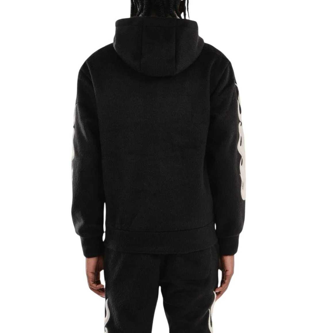Copper Rivet Pearled Mohair Full Zip Hoodie & Pants Set (Black) - Image 4