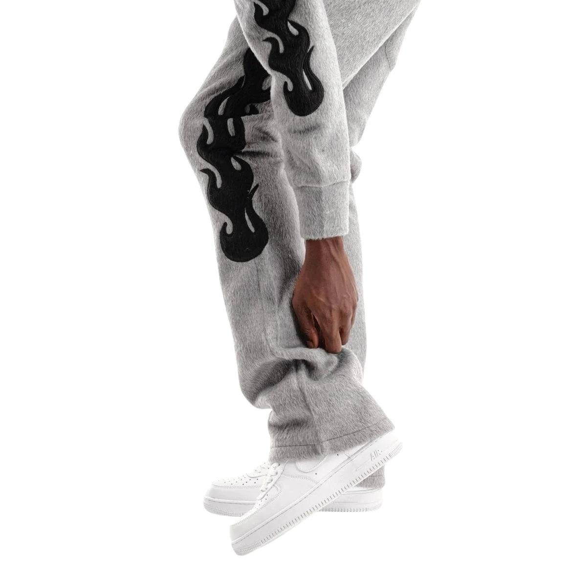 Copper Rivet Pearled Mohair Full Zip Hoodie & Pants Set (Gray) - Image 10