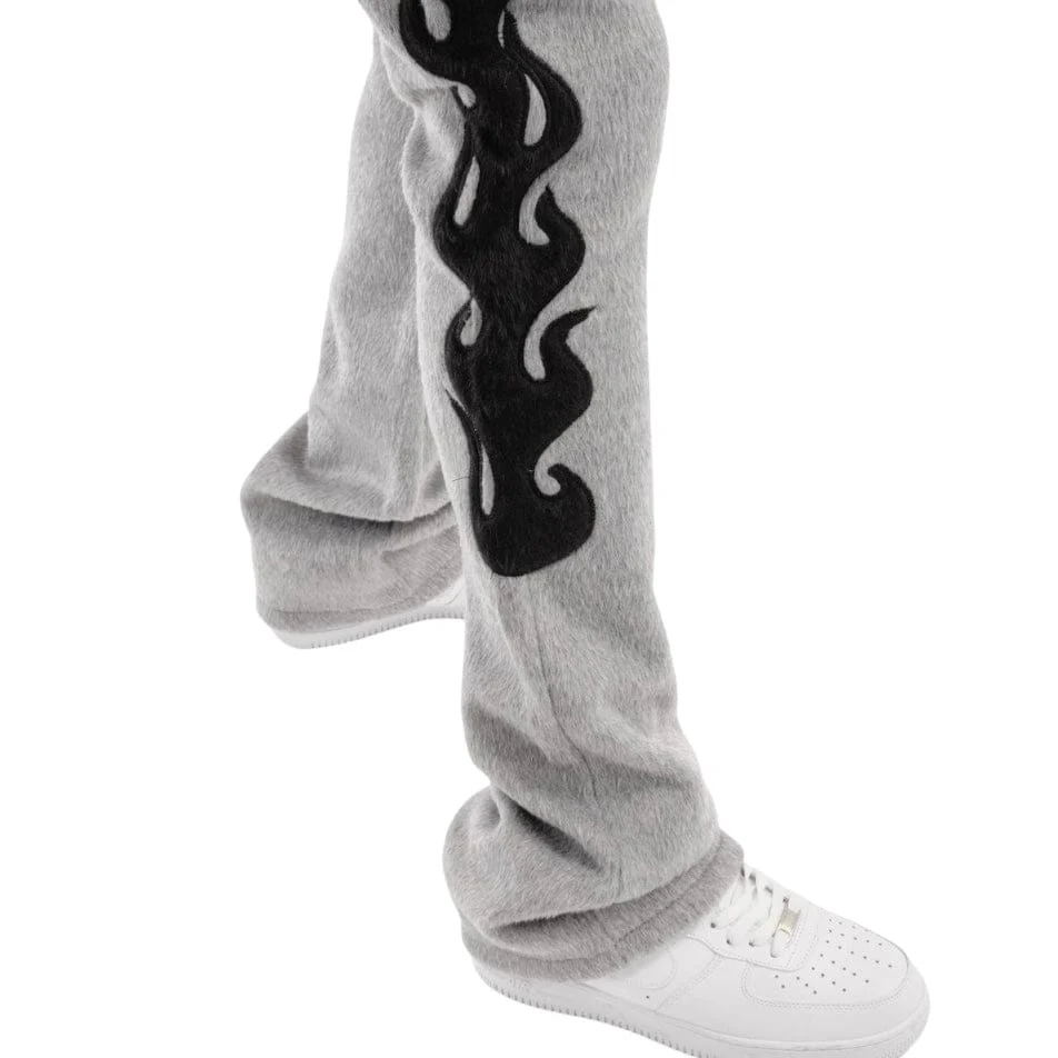Copper Rivet Pearled Mohair Full Zip Hoodie & Pants Set (Gray) - Image 11