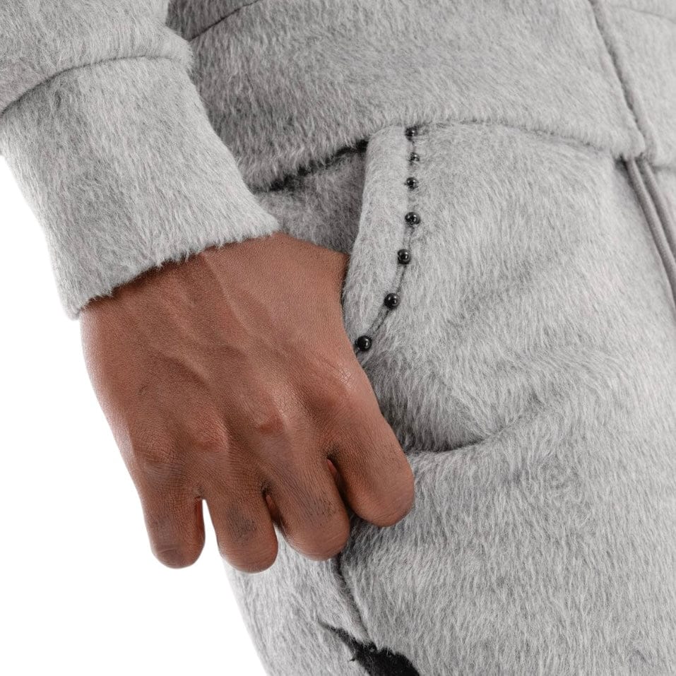 Copper Rivet Pearled Mohair Full Zip Hoodie & Pants Set (Gray) - Image 12