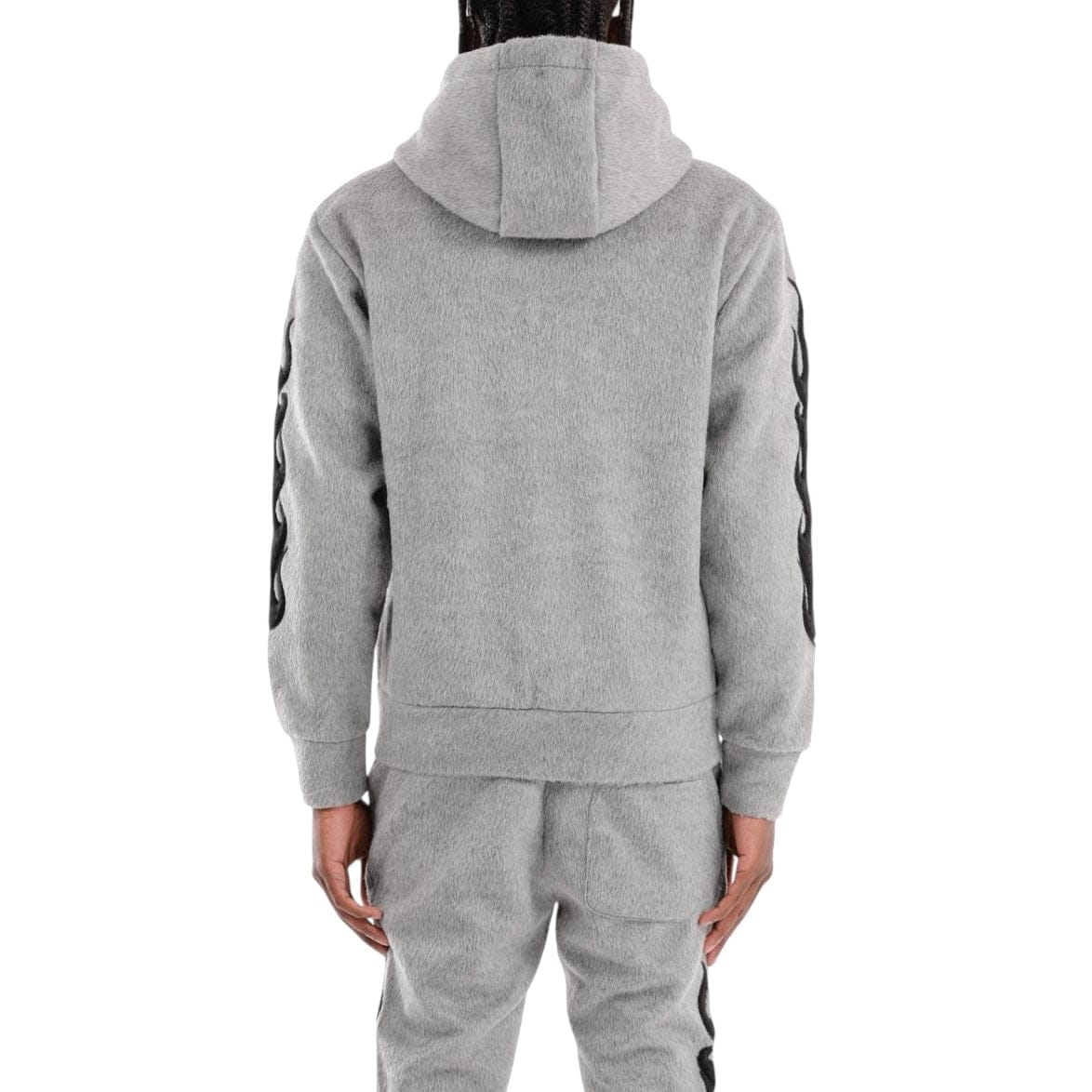 Copper Rivet Pearled Mohair Full Zip Hoodie & Pants Set (Gray) - Image 4