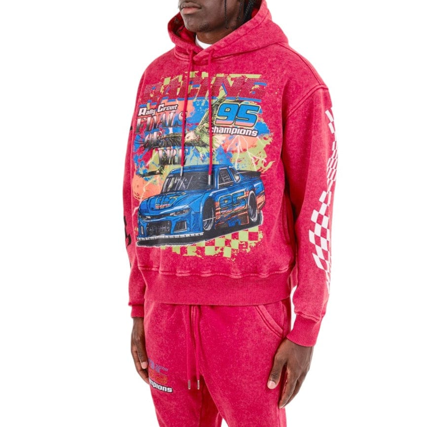 Copper Rivet Racing Cropped Hoodie (Red) 431083-RD - Image 4