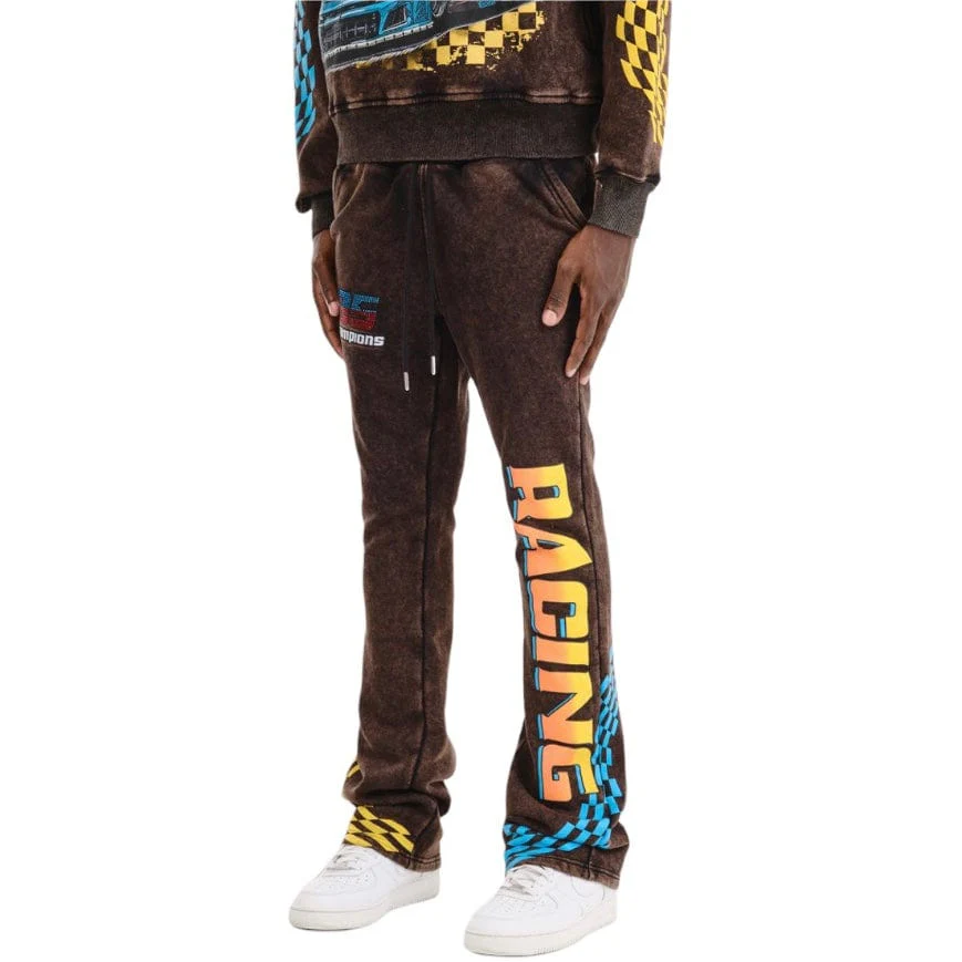 Copper Rivet Racing Stacked Pants (Black) 431583-BK - Image 2