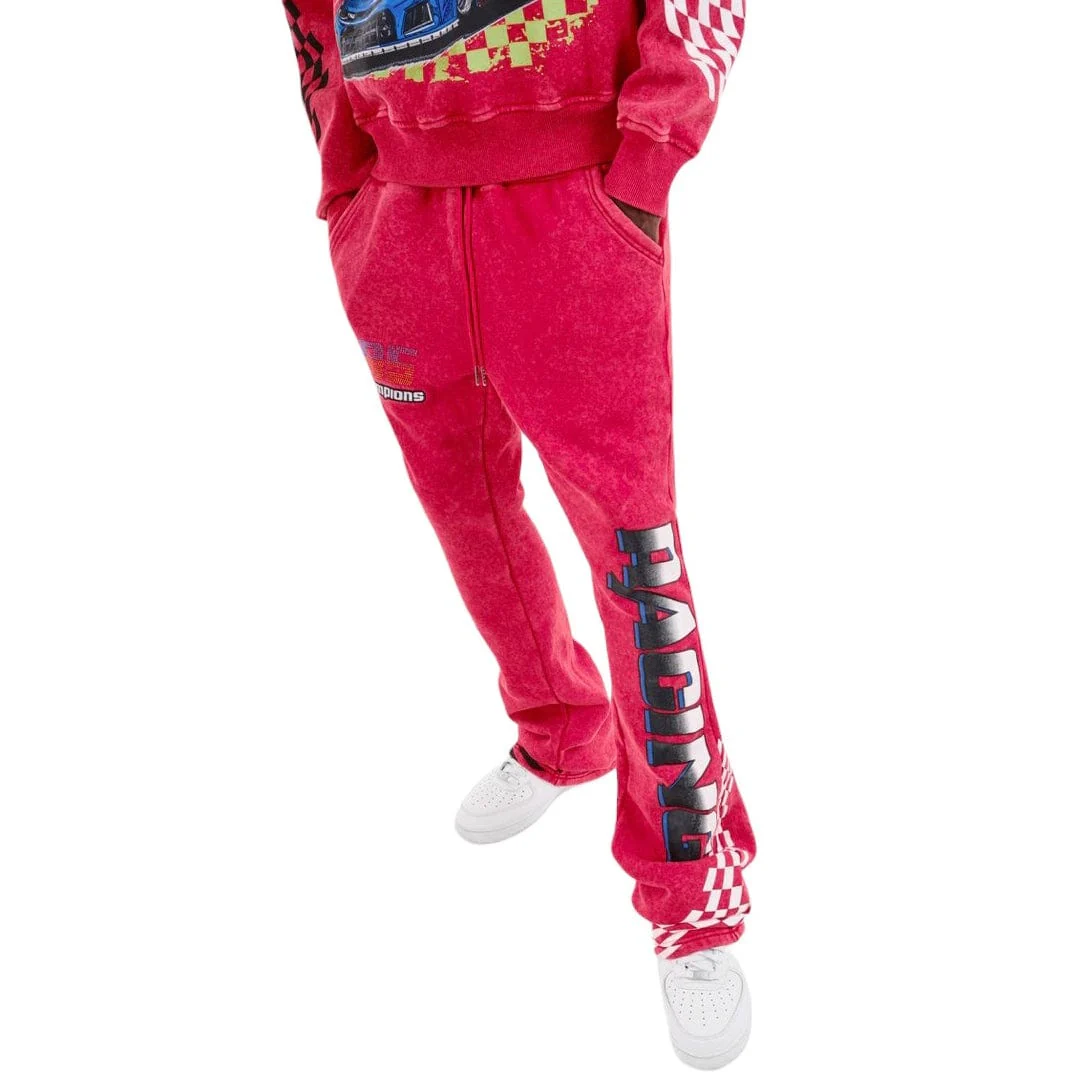 Copper Rivet Racing Stacked Pants (Red) 431583-RD - Image 2