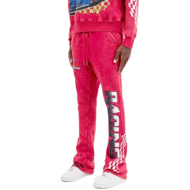 Copper Rivet Racing Stacked Pants (Red) 431583-RD - Image 3