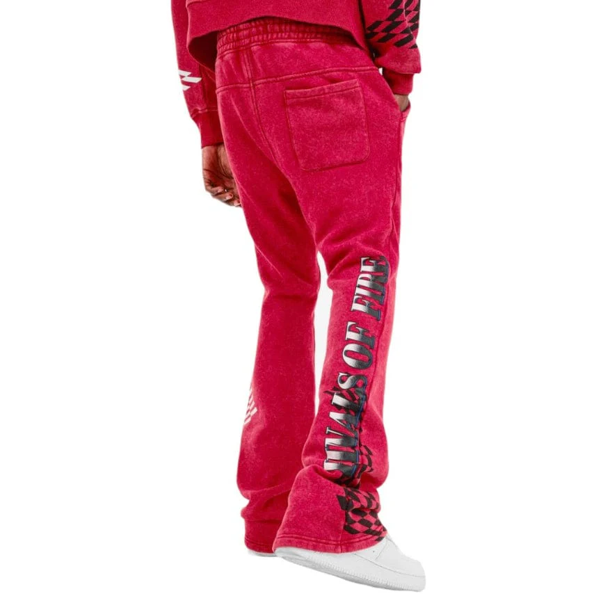 Copper Rivet Racing Stacked Pants (Red) 431583-RD - Image 4