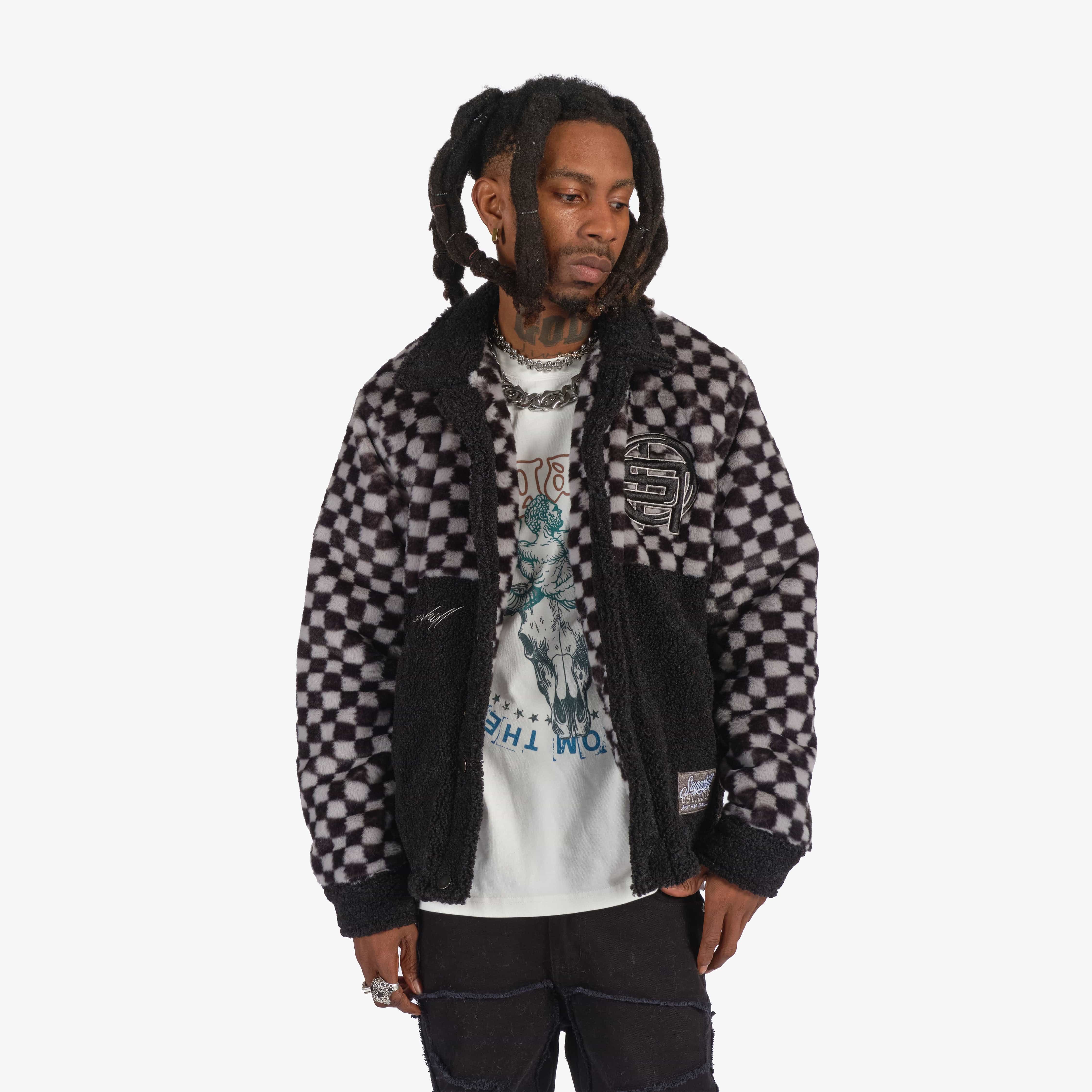 "Cottonwood" Sherpa Jacket (black/gray) - Image 4