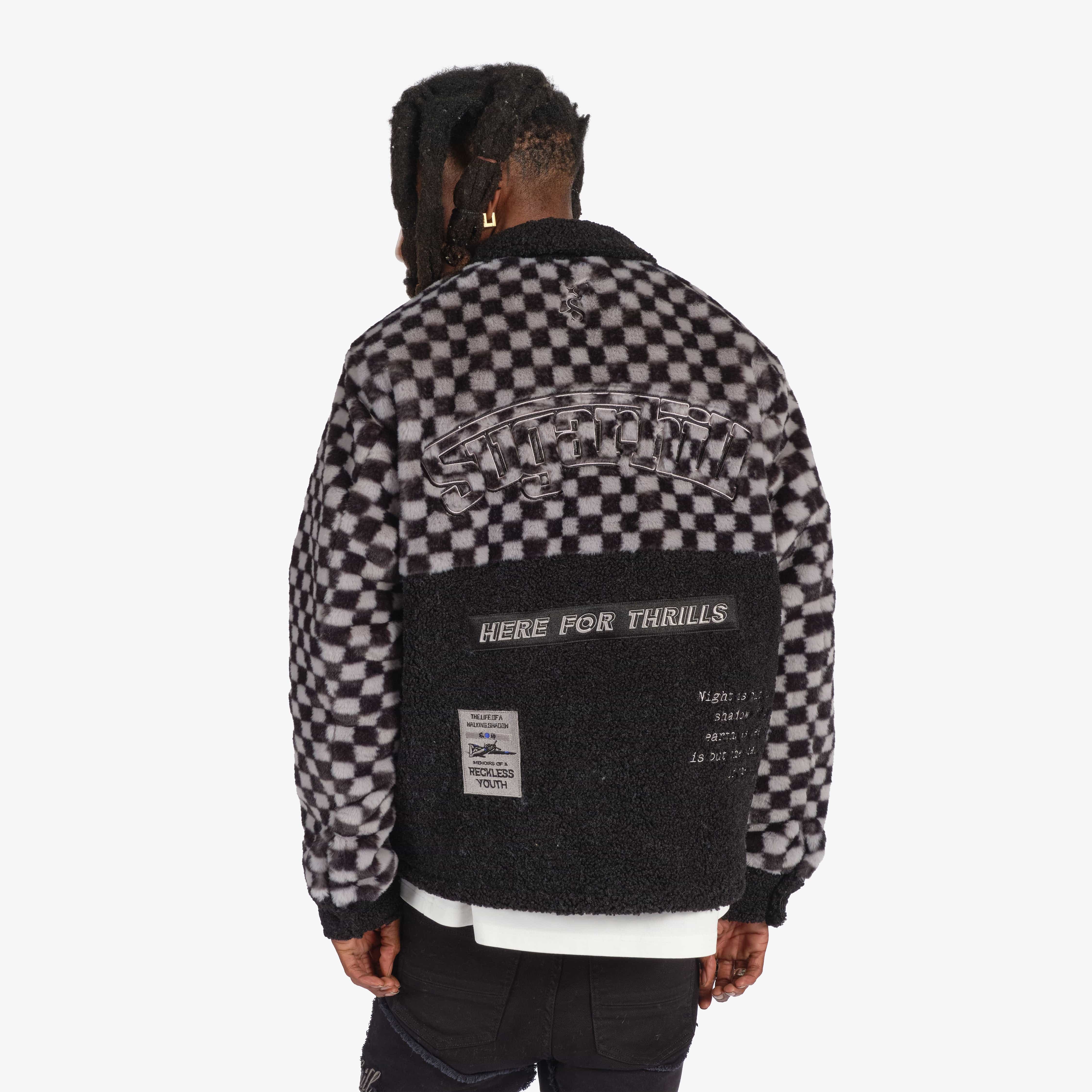 "Cottonwood" Sherpa Jacket (black/gray) - Image 5