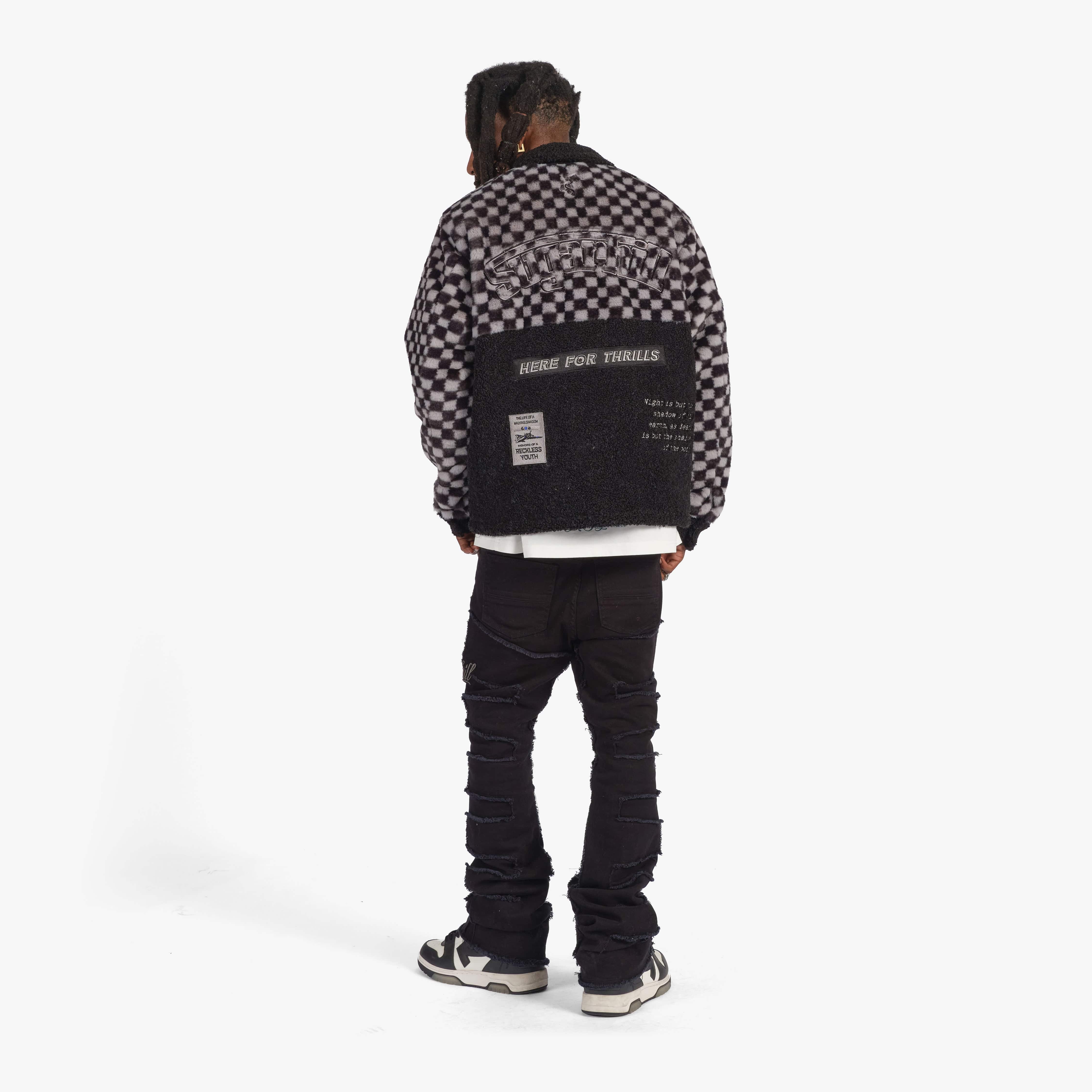 "Cottonwood" Sherpa Jacket (black/gray) - Image 6