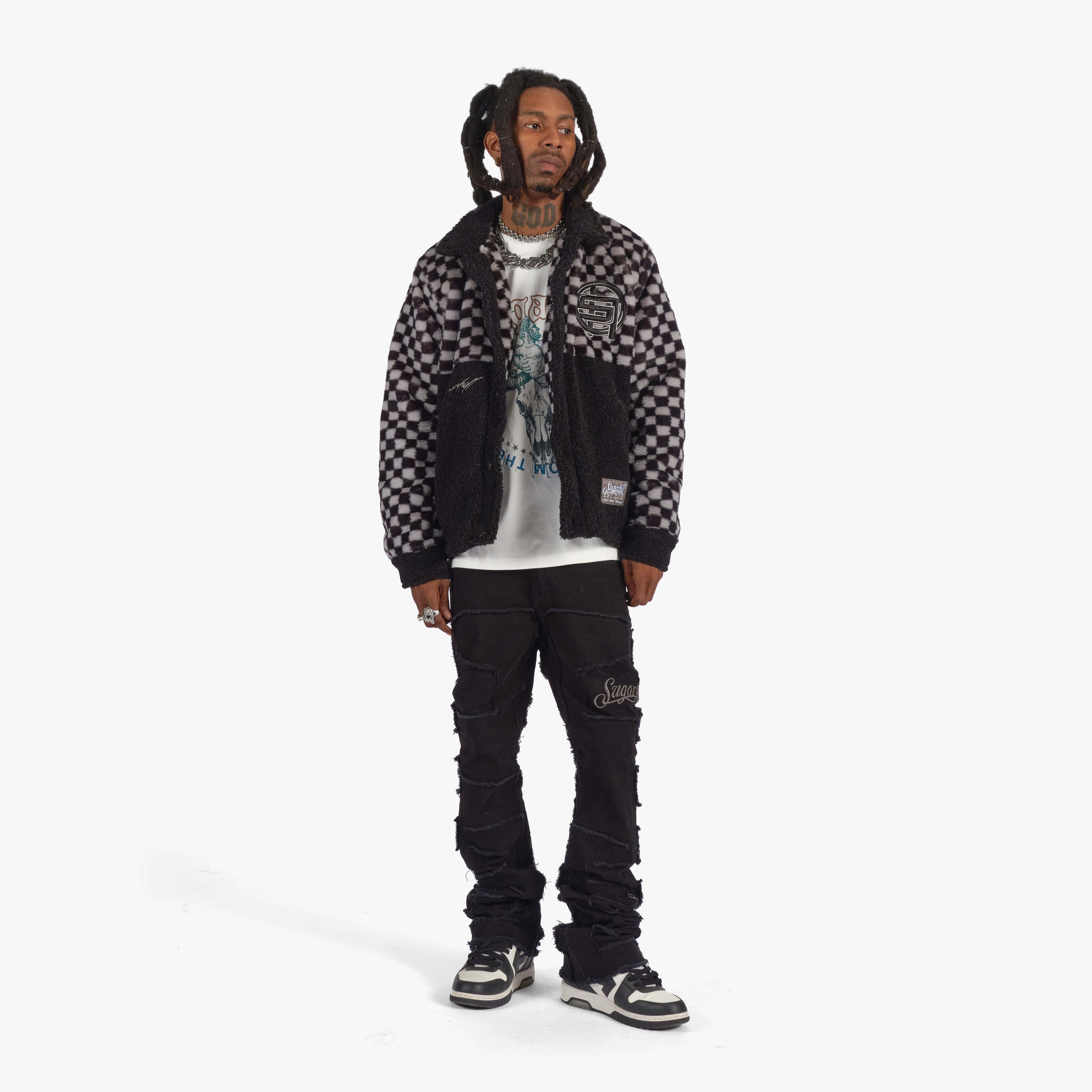 "Cottonwood" Sherpa Jacket (black/gray) - Image 7