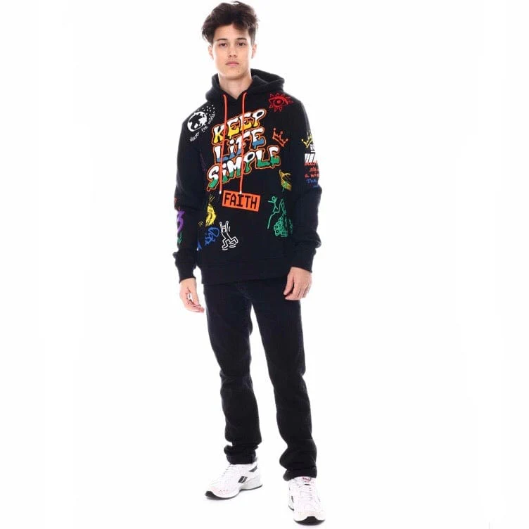 Create 2mrw Keep Life Simple Fleece Hoodie (Black) CF0210 - Image 2