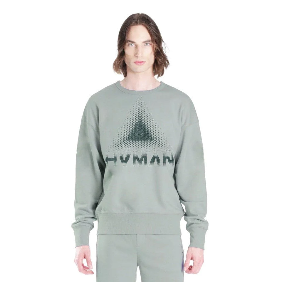 Crew Neck Fleece "Dots" In High Rise