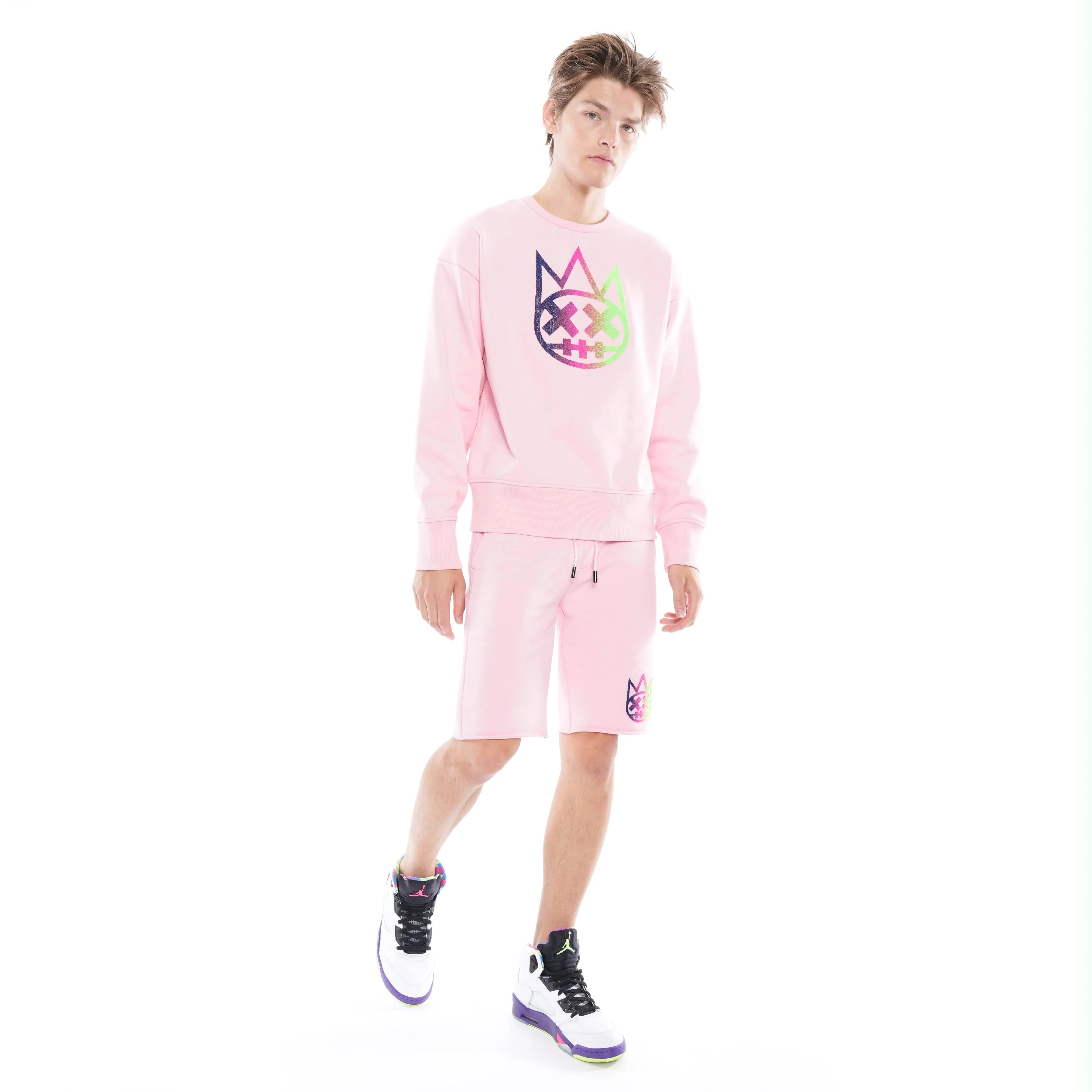 Crew Neck Fleece In Candy Pink - Image 4