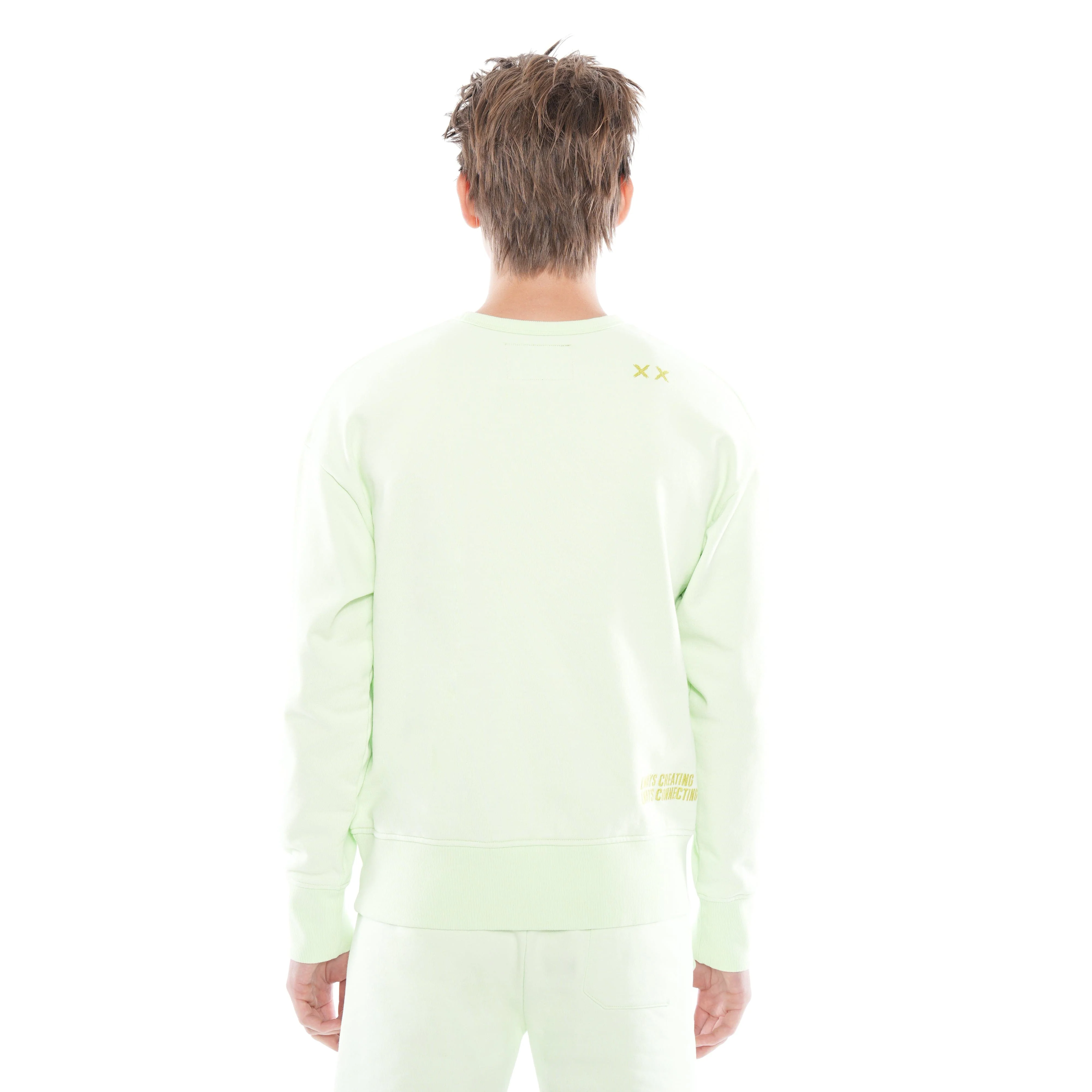 Crew Neck Fleece In Patina Green - Image 2