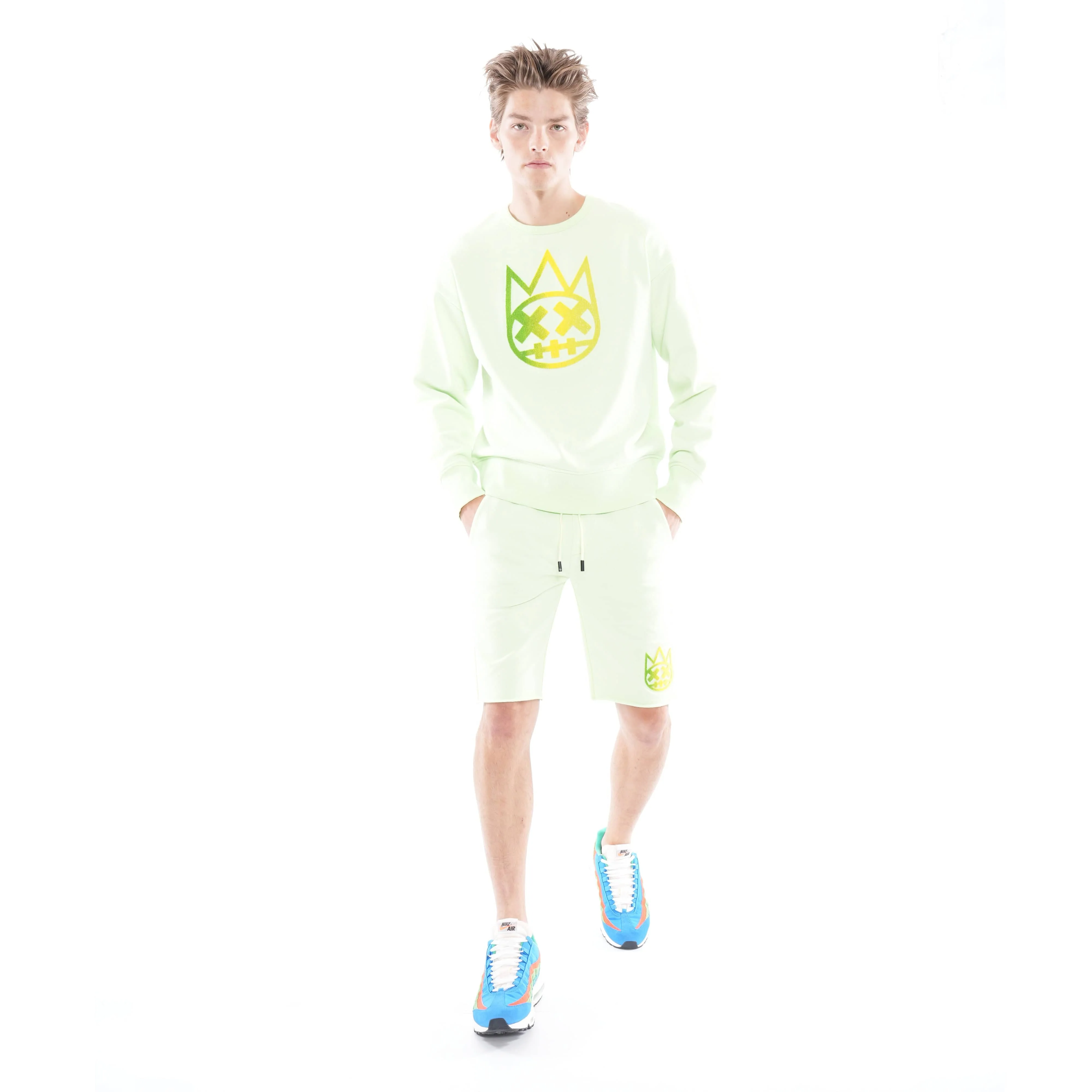 Crew Neck Fleece In Patina Green - Image 4