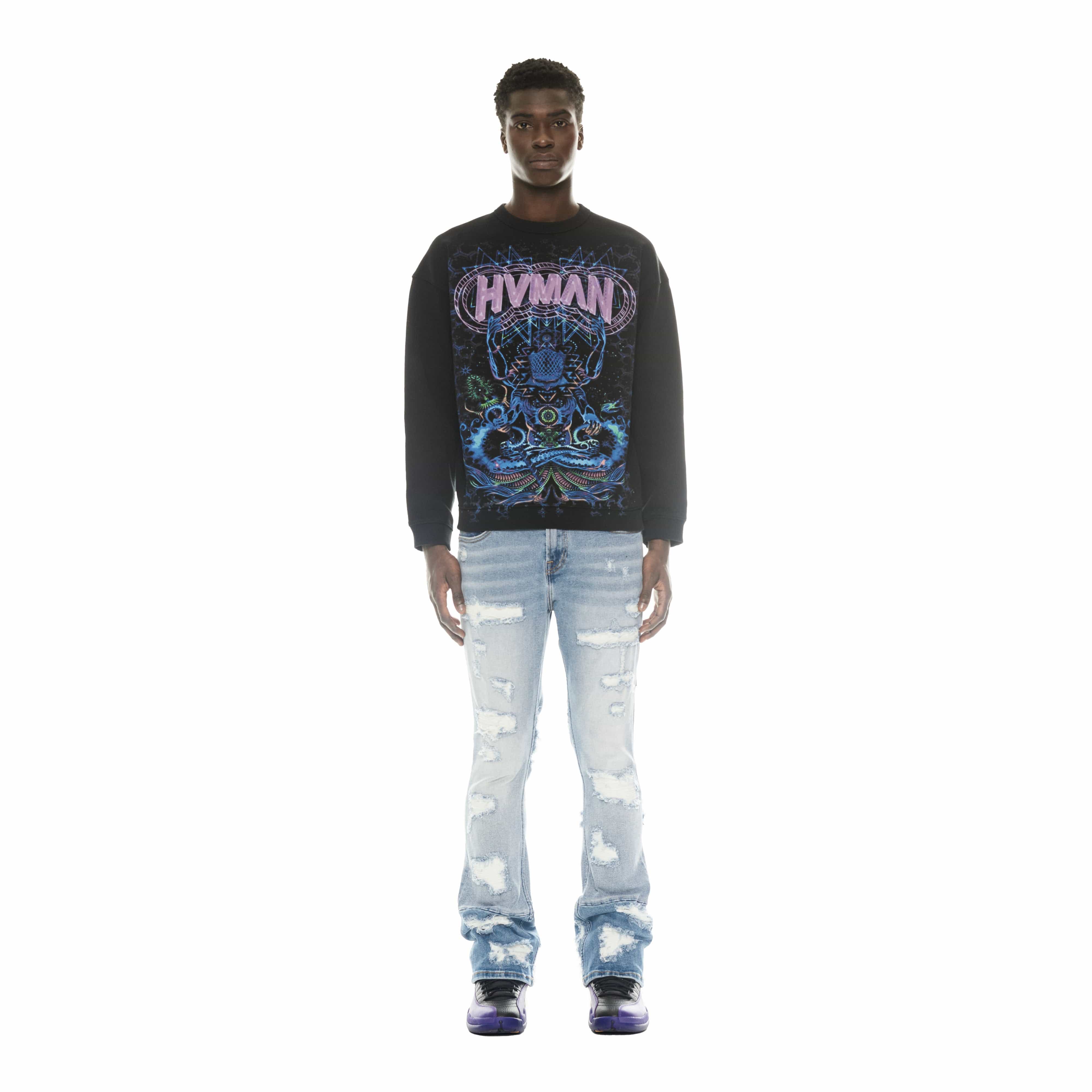 CREW NECK SWEATSHIRT IN BLACK - Image 3
