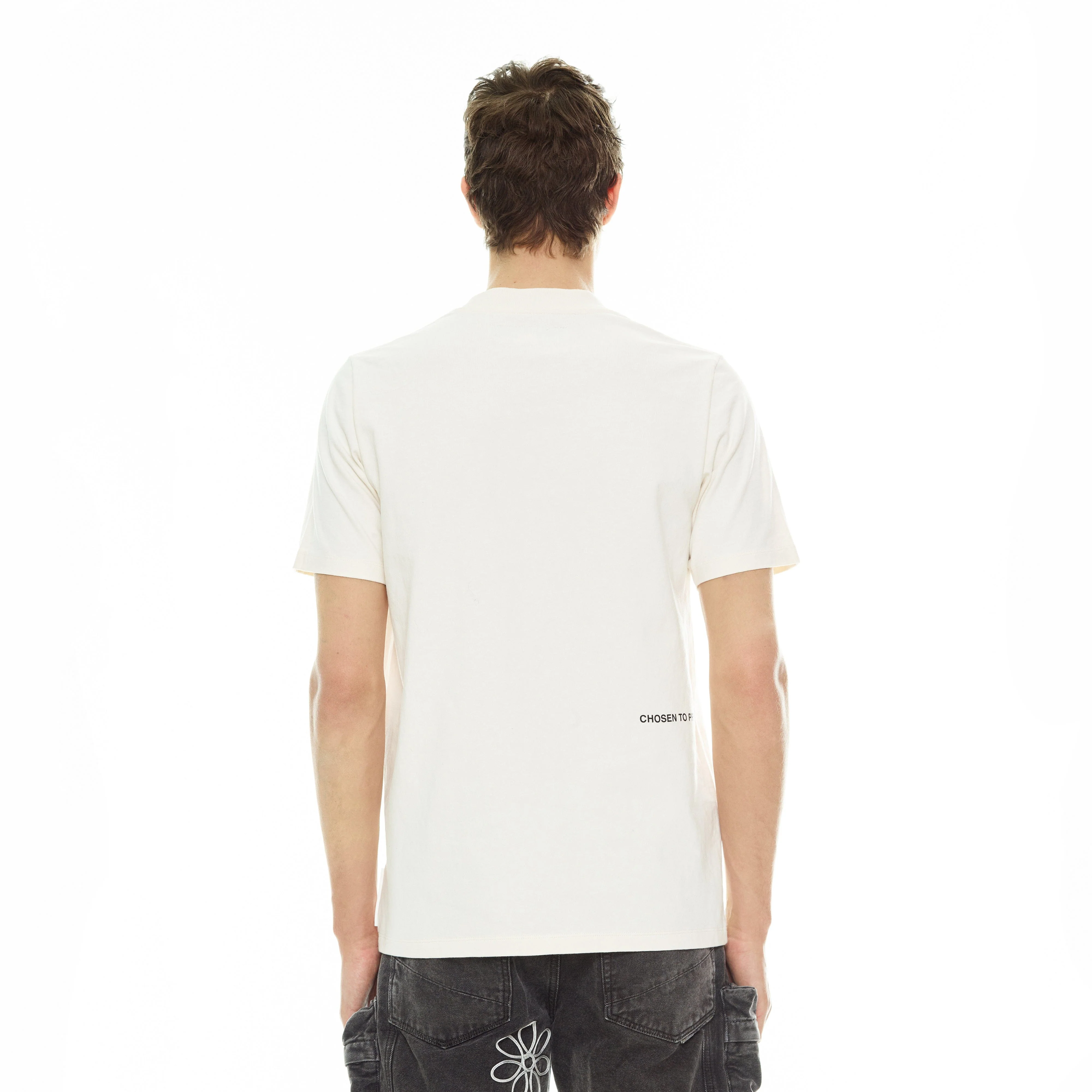 CREW NECK TEE "FLORAL" IN CLOUD - Image 5