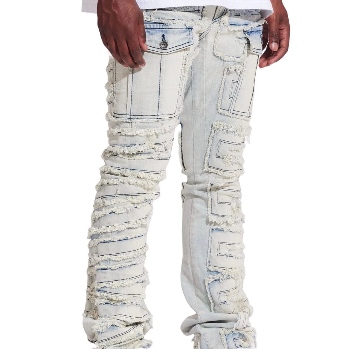 Crysp Fray Cargo Flare Denim (Vintage Acid) CRYF24-126 - Image 6