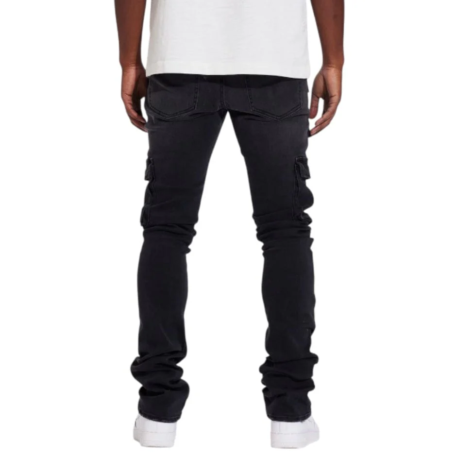 Crysp Jake Cargo Flare Denim Jean (Black) CRYSUM25-106 - Image 3