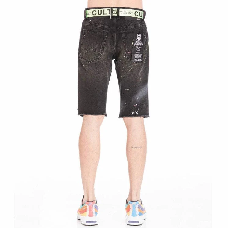 Cult Of Individuality Belted Rocker Shorts (Black Skittle) 621A6-SR07L - Image 2