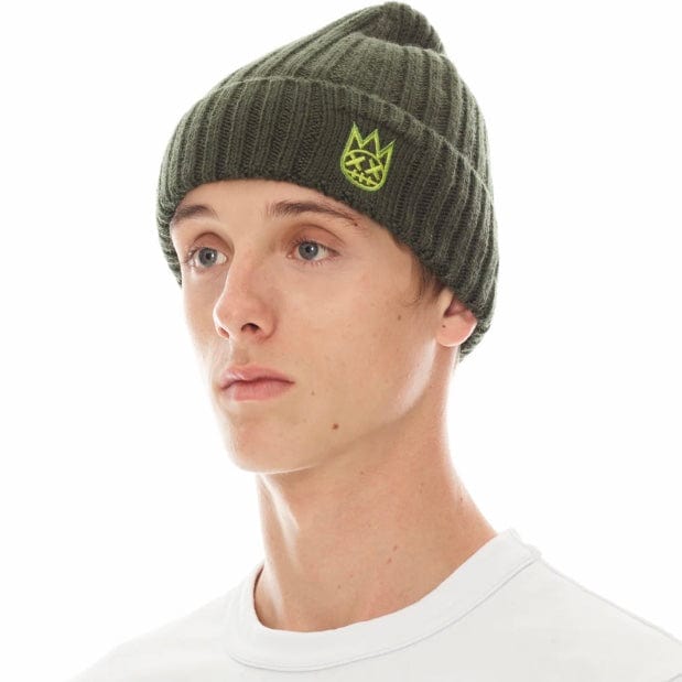 Cult Of Individuality Clean 2 Tone Shimuchan Logo Knit Beanie Hat (Pine) - Image 2