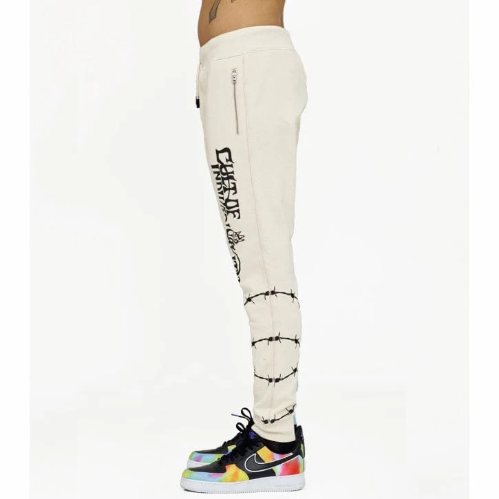 Cult Of Individuality Novelty Sweatpants (Cream) 621B7-SP23D - Image 2