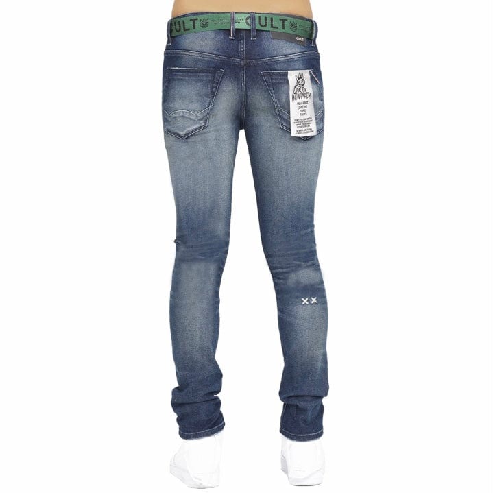 Cult Of Individuality Punk Super Skinny Belted Jeans (Nash) 621B11-SS04R - Image 3