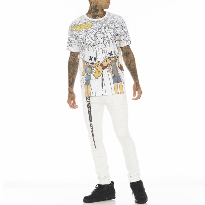 Cult Of Individuality Punk Super Skinny Stretch (White Grunge) 622A5-SS04R - Image 3