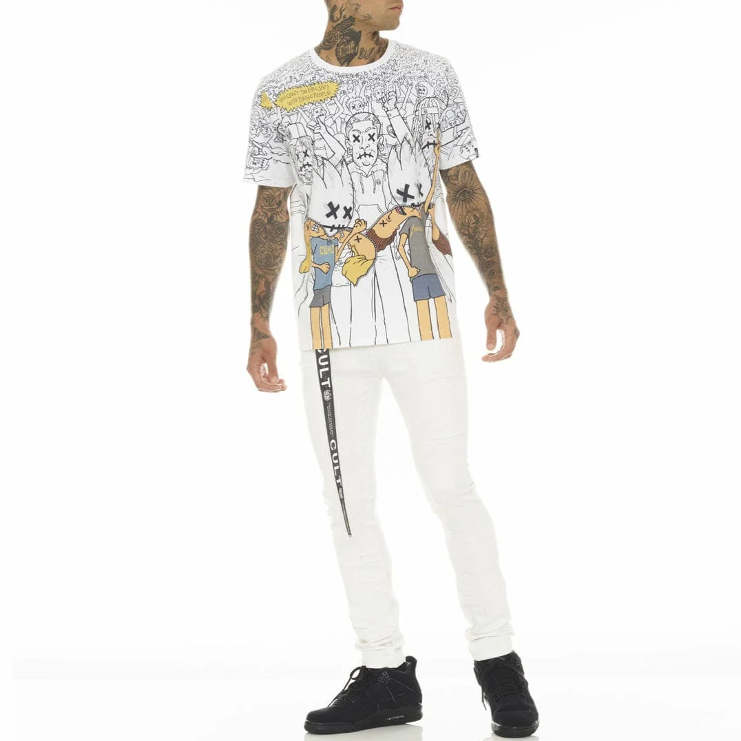 Cult Of Individuality Rage Short Sleeve Tee (White) 622A5-K36A - Image 3
