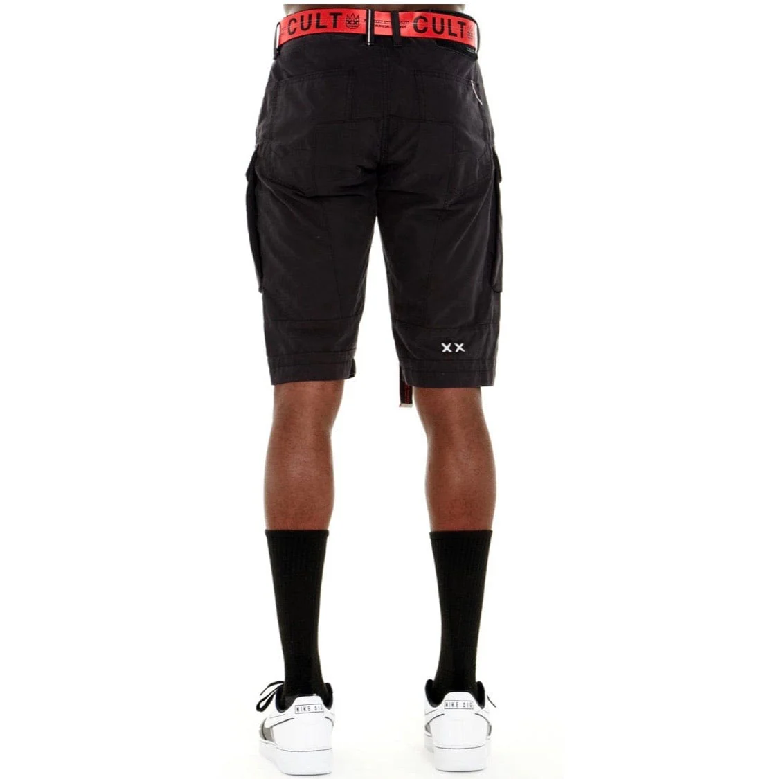 Cult Of Individuality Rocker Cargo Shorts Belted (Black) - Image 2
