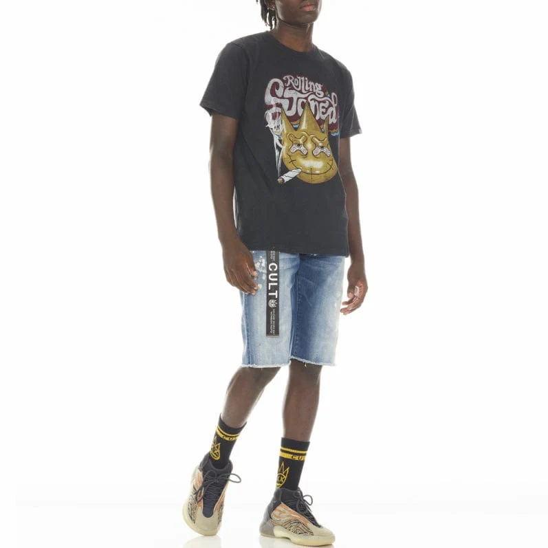 Cult Of Individuality "Rolling Stoned" Short Sleeve Tee (Black/AC DC) 622A4-K47A - Image 3