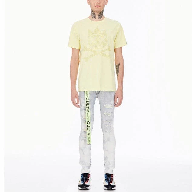 Cult Of Individuality Shimuchan Crew Neck Tee (Lemonade) 621A3-K36B - Image 4