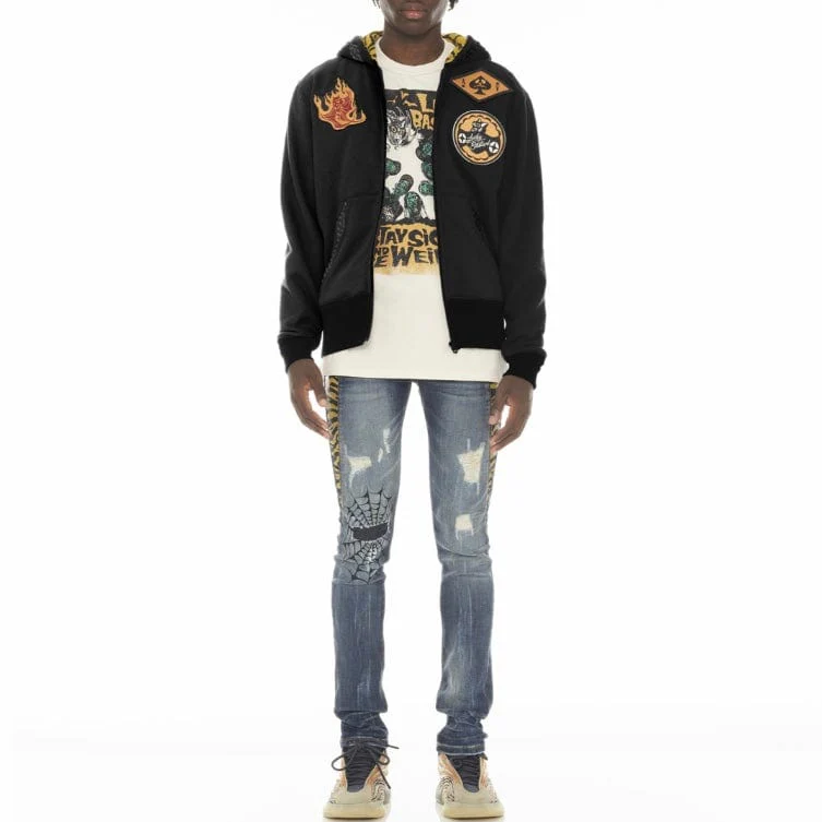 Cult Of Individuality Tiger Full Zip Hoodie (Black) 622A2-ZH96A - Image 3