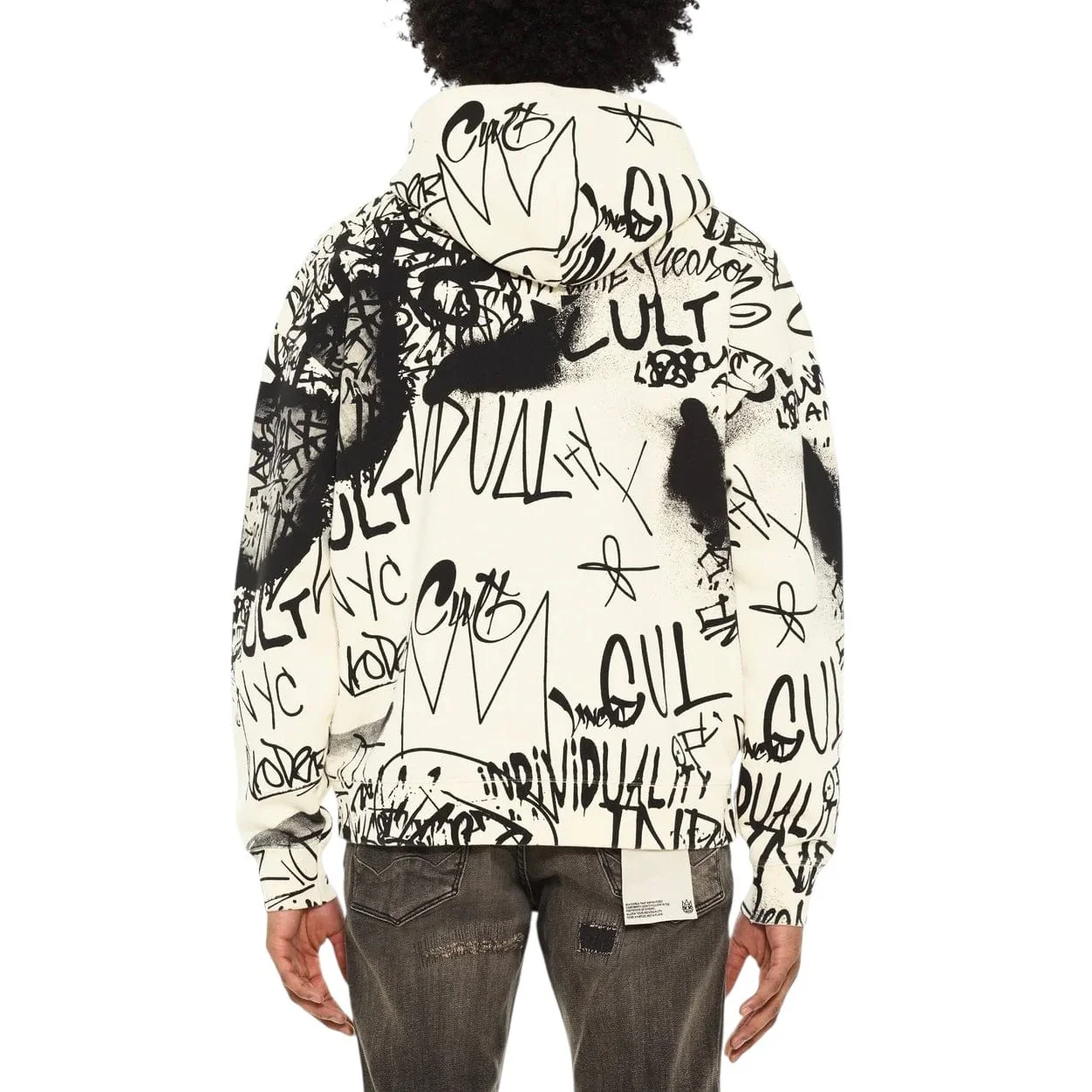 Cult Of Individuality Zip Novelty Hoody (Winter White) 625B10-TP11A - Image 3