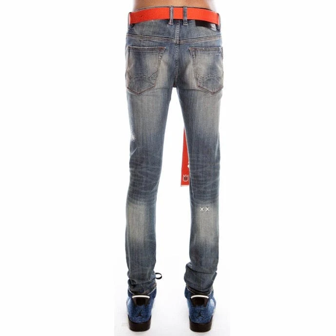 Cult Punk Super Skinny Stretch Belted Jeans (Flea) 620B10-SS06G - Image 3