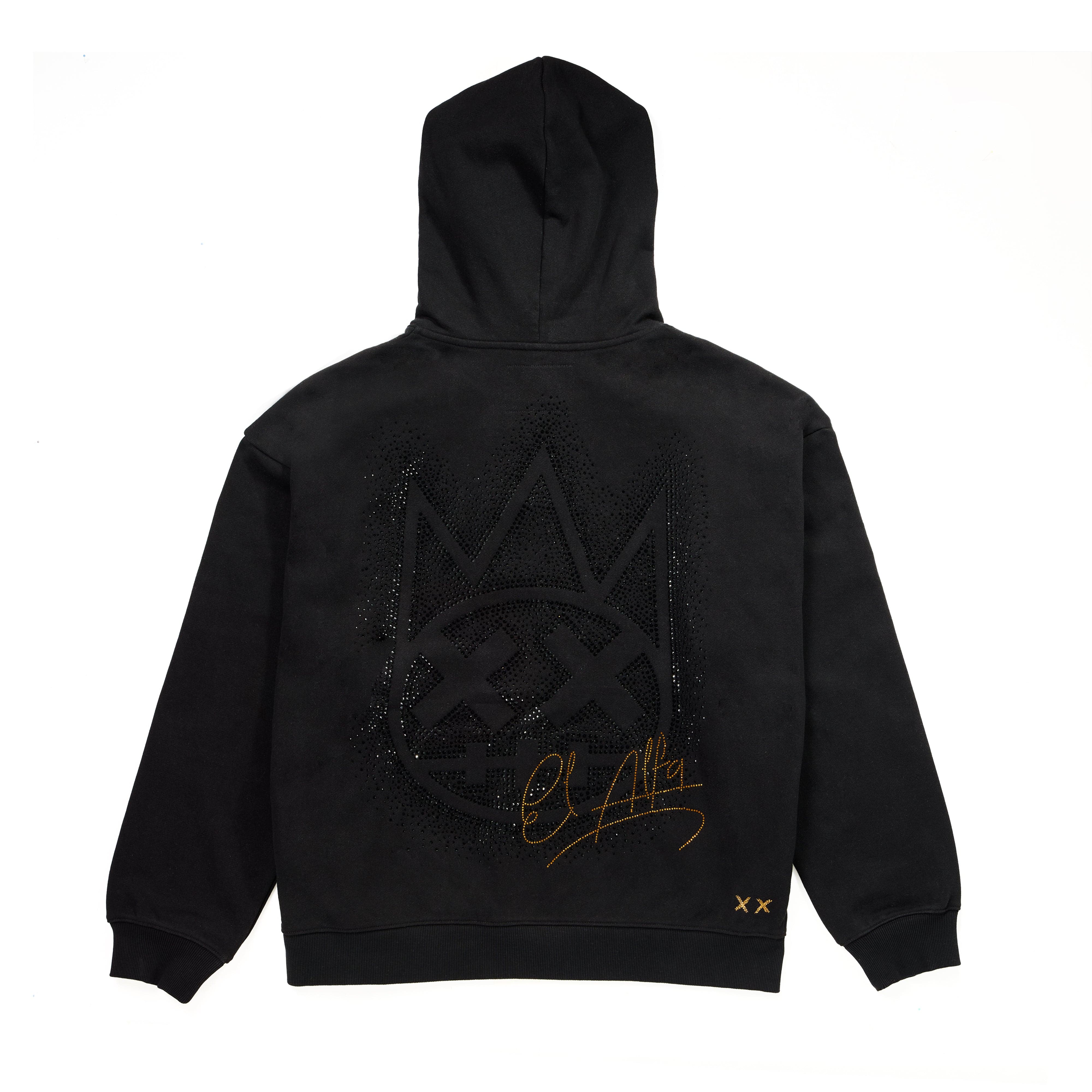 Cult x El Alfa Limited Edition Premium Crystal Pullover Hoodie in Black - Image 2
