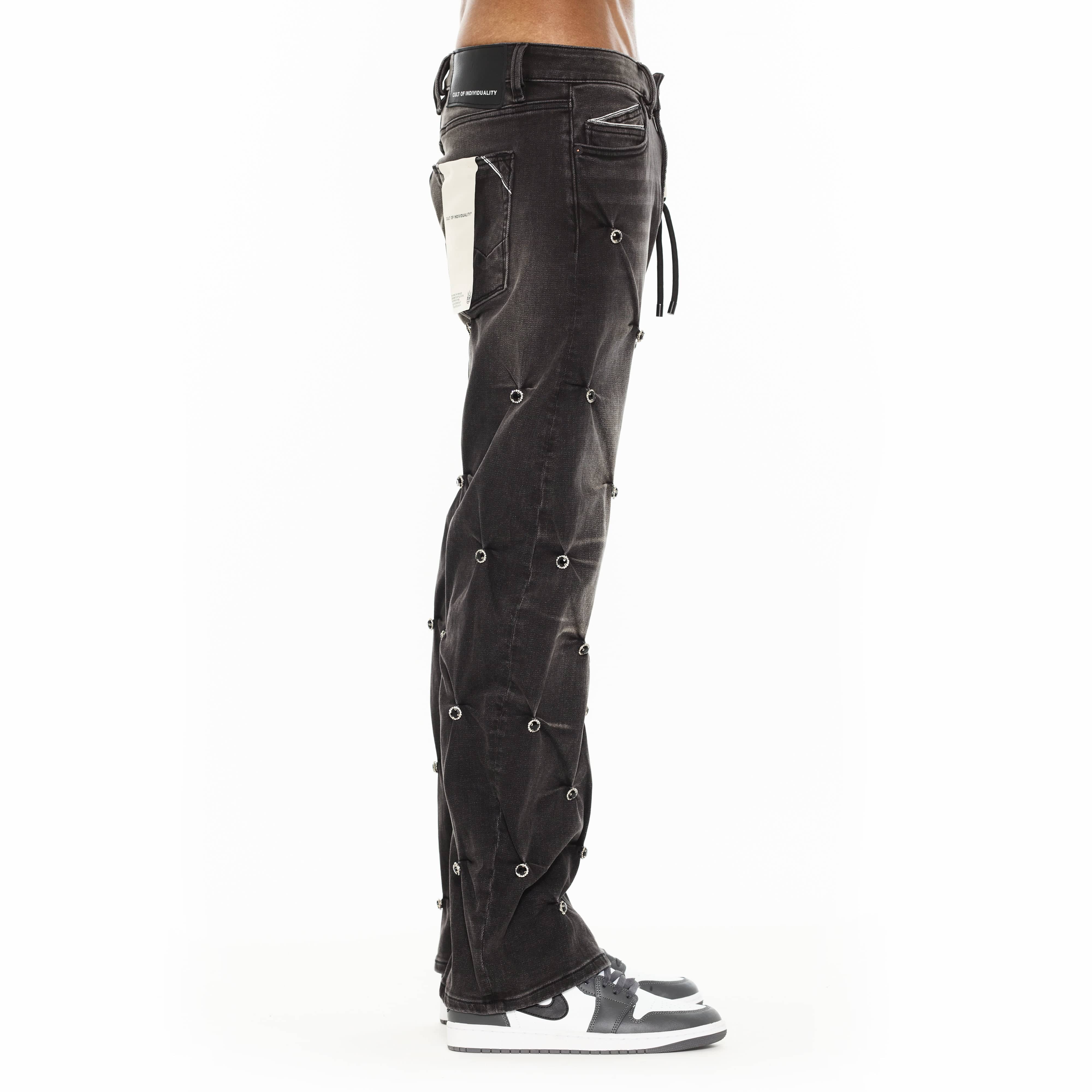 Cult x El Alfa Premium Grunge Baggy 607 Jeans in Darts - Image 4