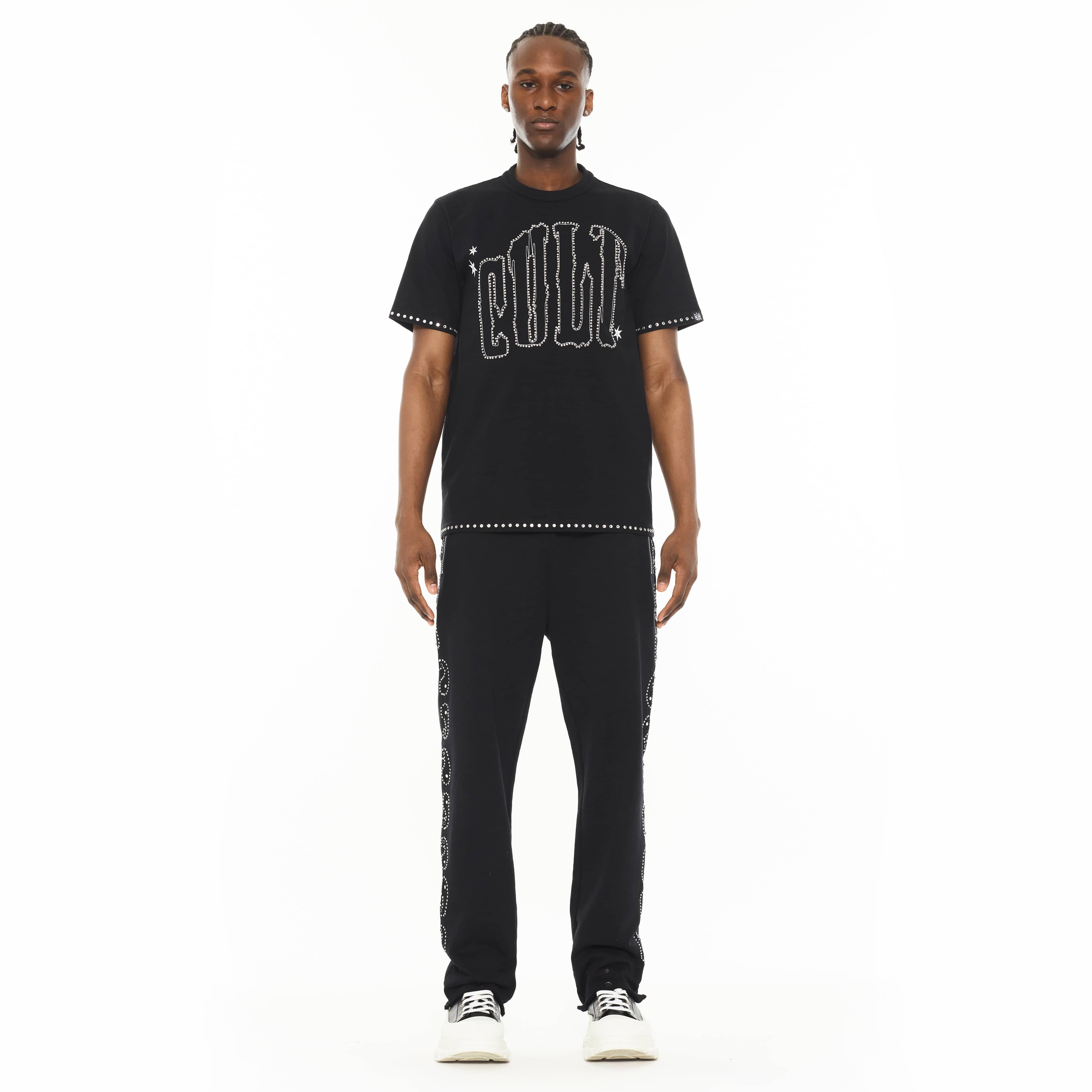 Cult x El Alfa Premium Short Sleeve Crew Neck Tee "Paisley" in Black - Image 3