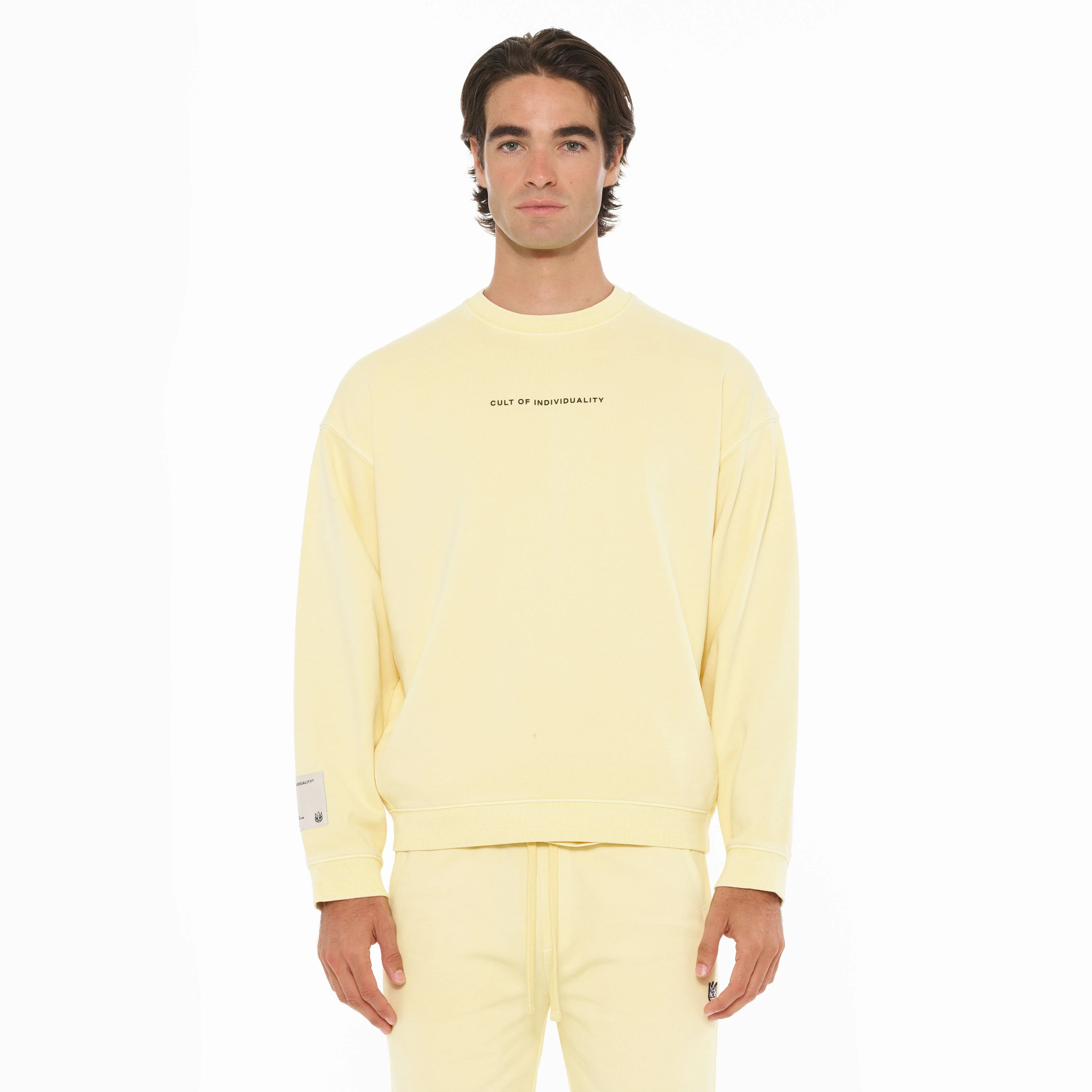 Cult's Crew Neck Fleece in Banana - Image 2