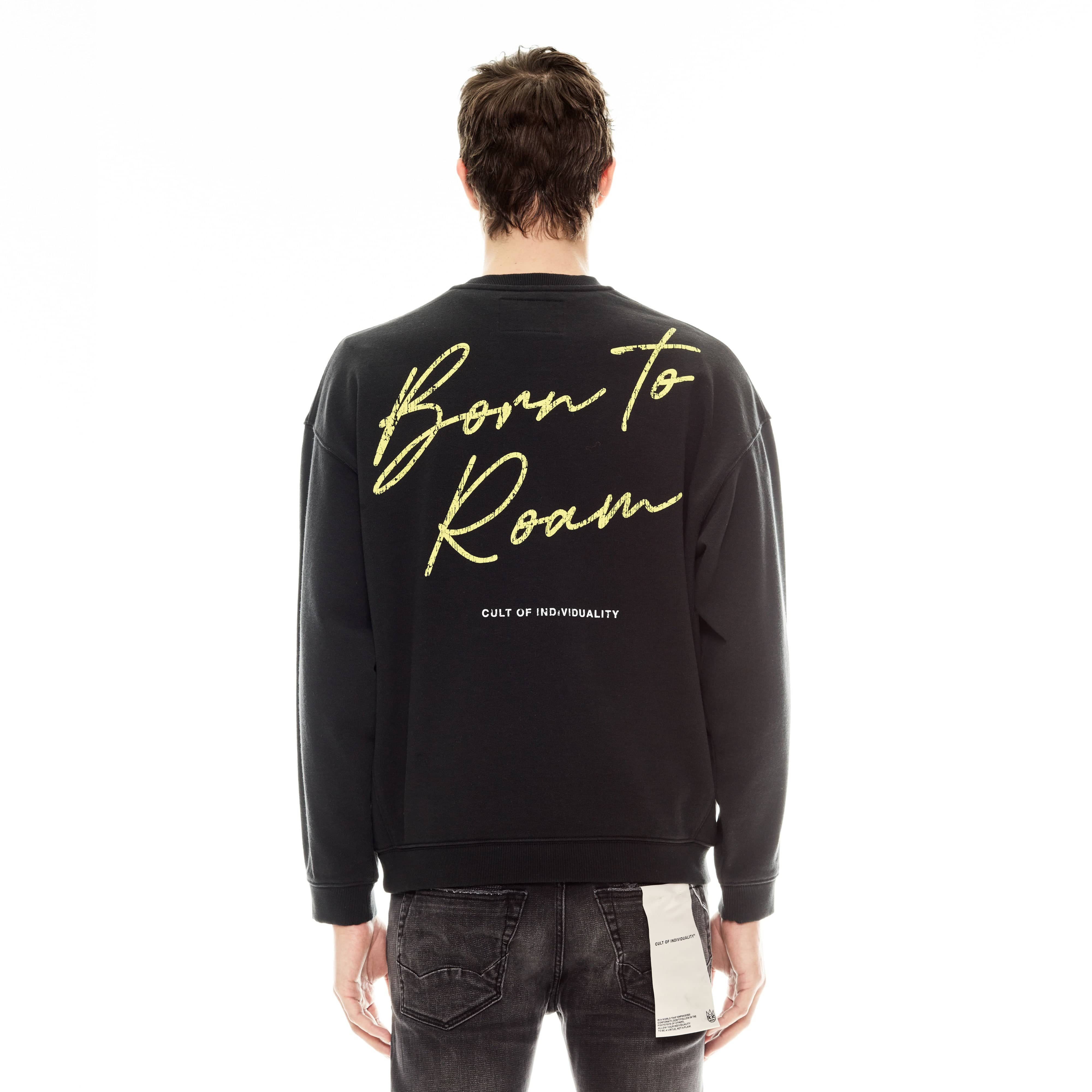 Cult's Crew Neck Fleece Sweater in Pirate Black - Image 4