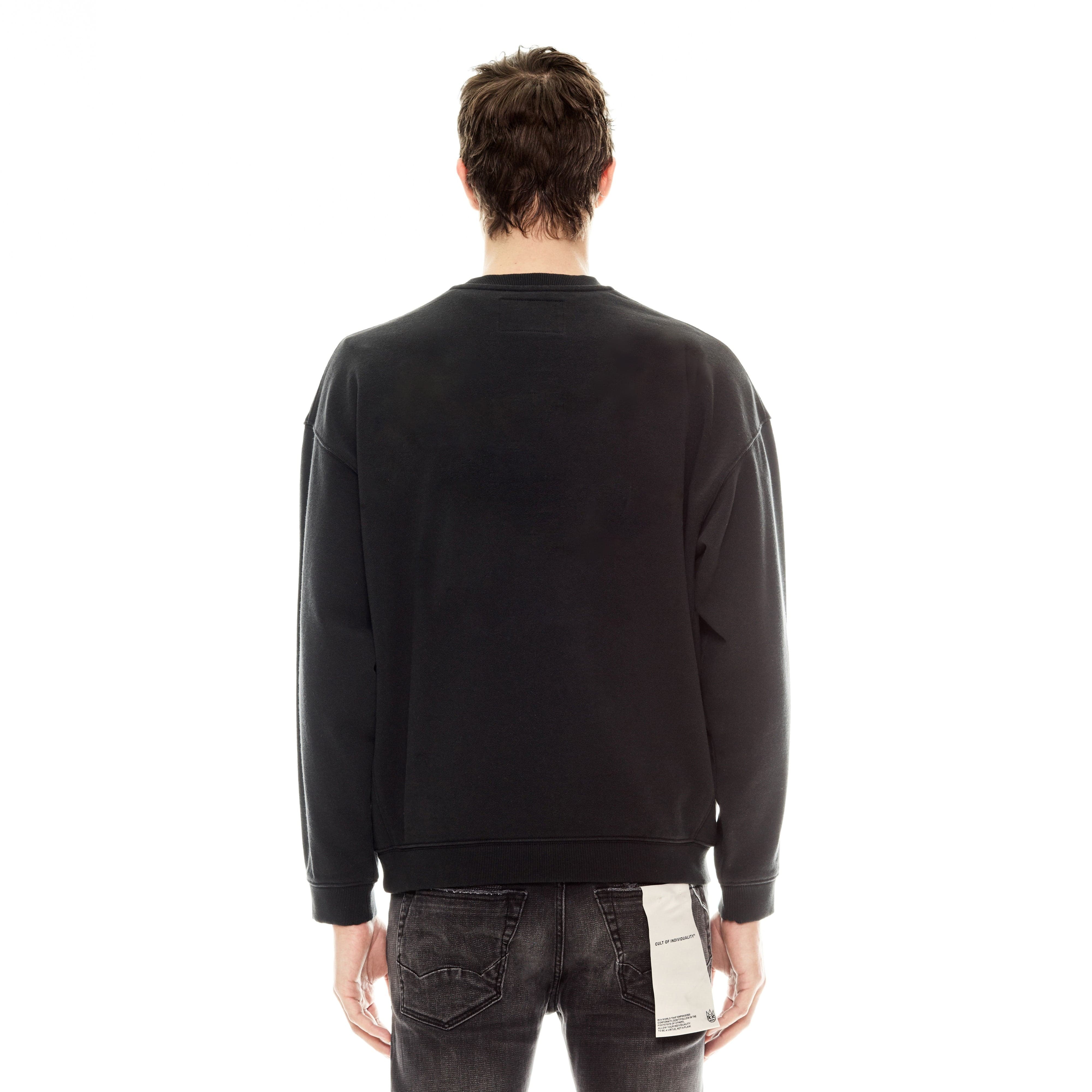 Cult's Crew Neck Fleece Sweater "King Of The Jungle" in Pirate Black - Image 4