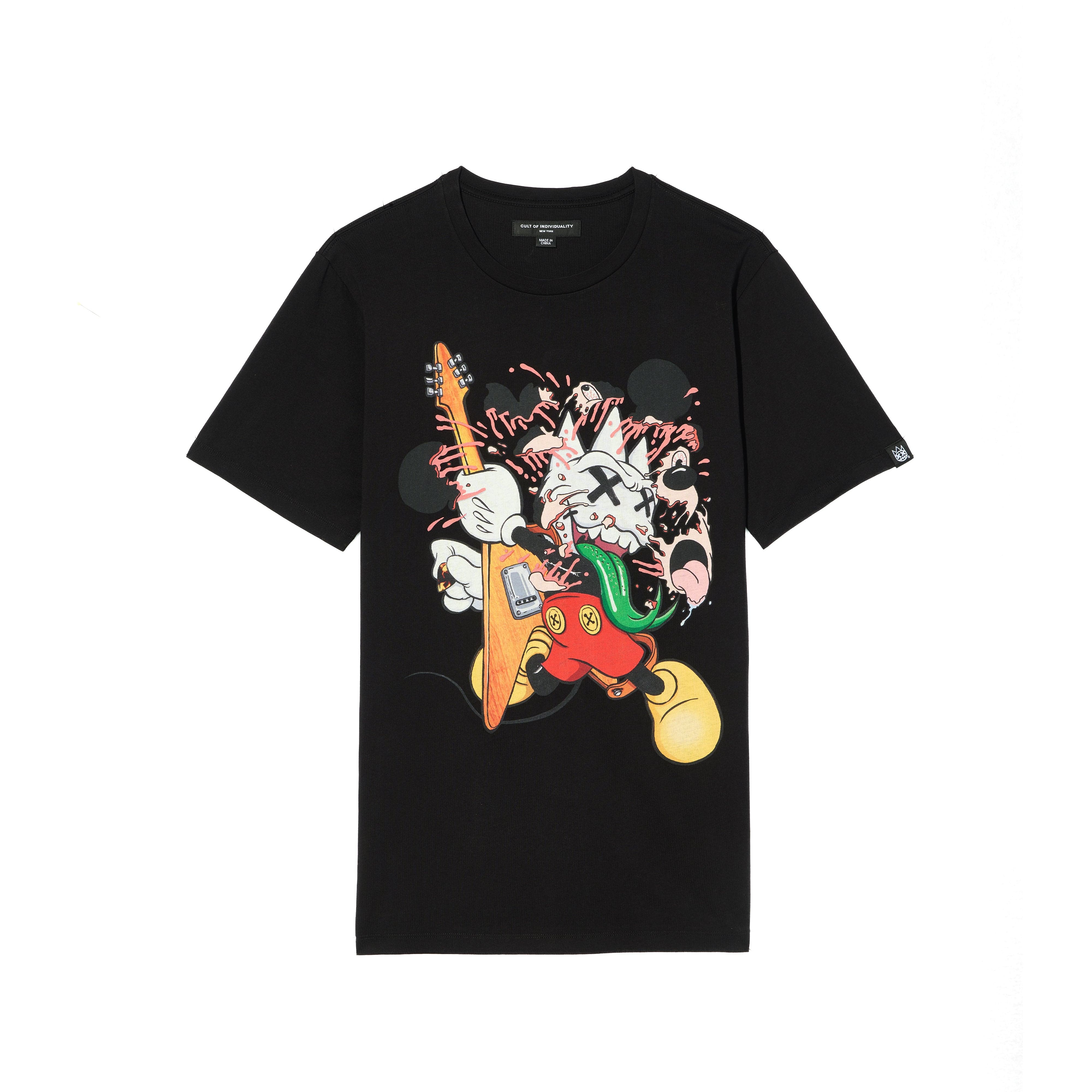 Cult's Crew Neck Tee - Rock N Roll in Black