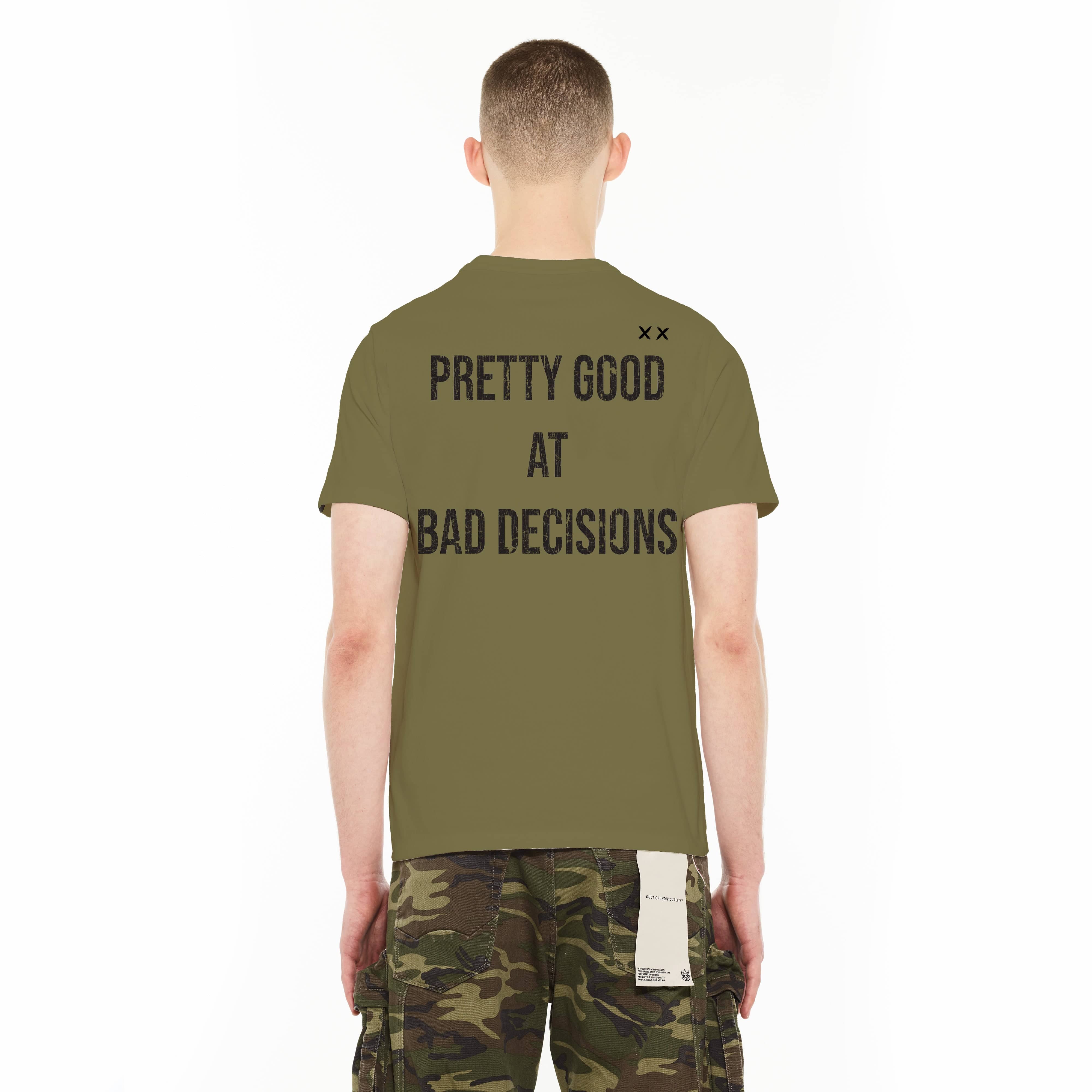 Cult's Crew Neck Tee - Turntables in Olive - Image 3