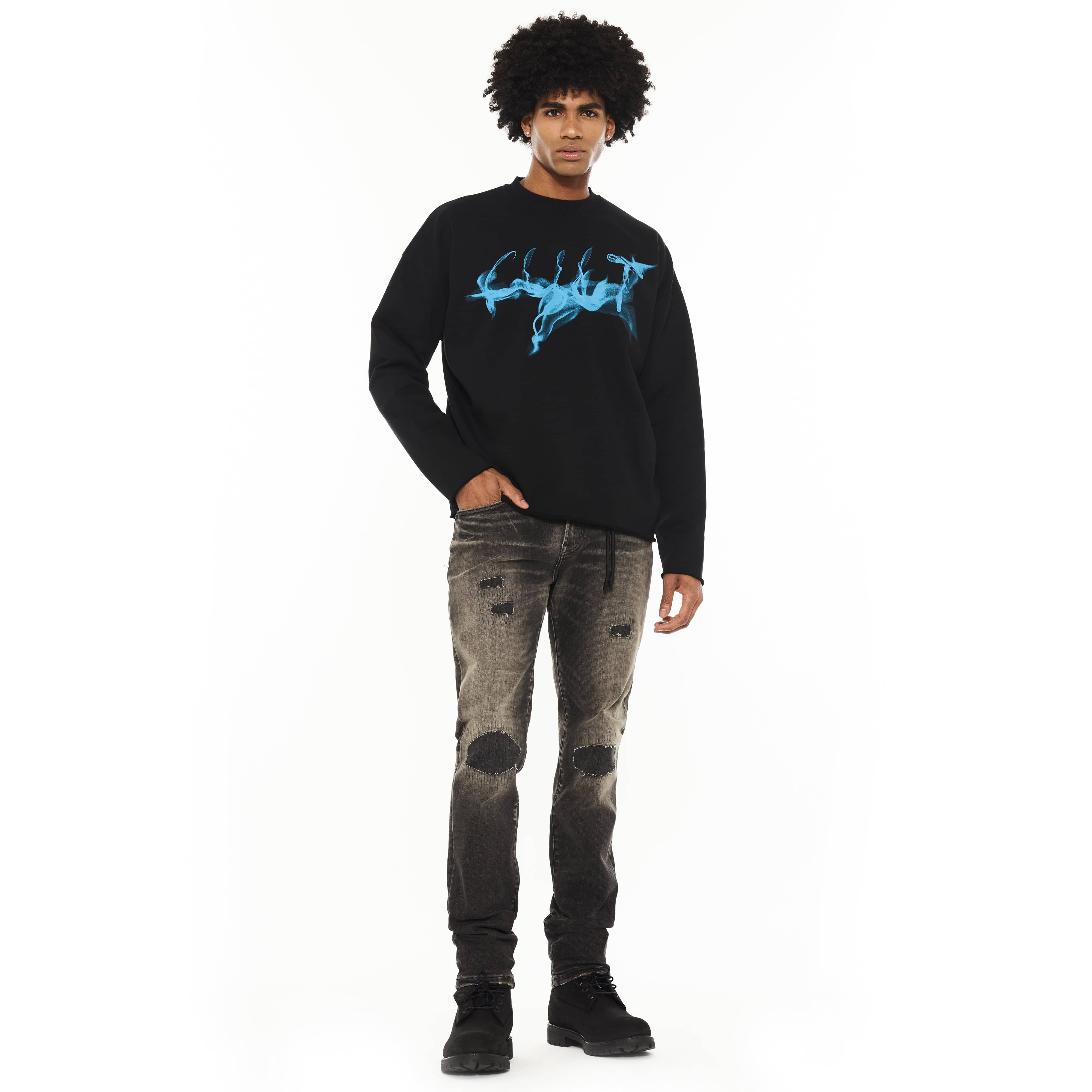 Cult's Crew Novelty Sweatshirt in Black - Image 4