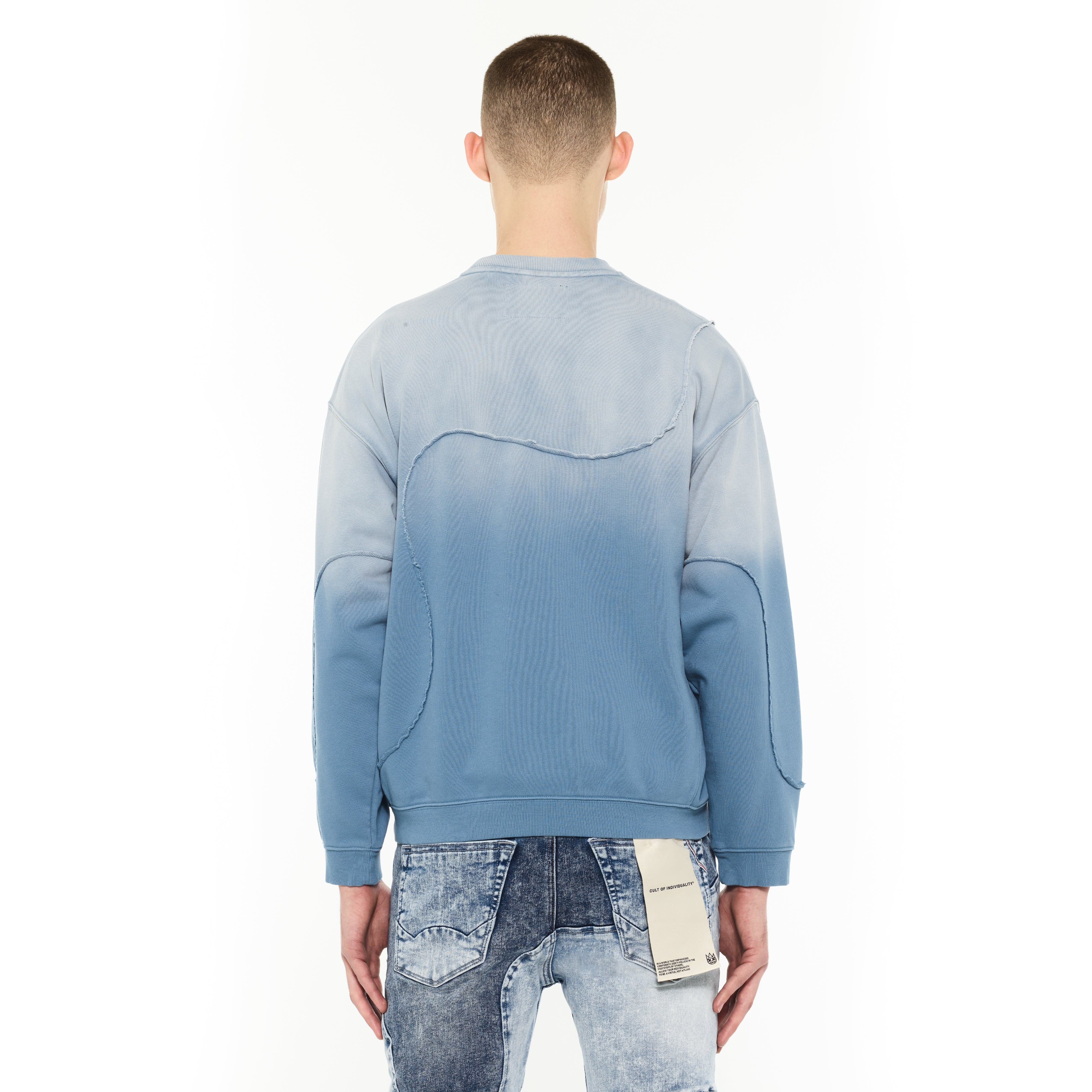 Cult's Crew Novelty Sweatshirt in Blue Steel - Image 3