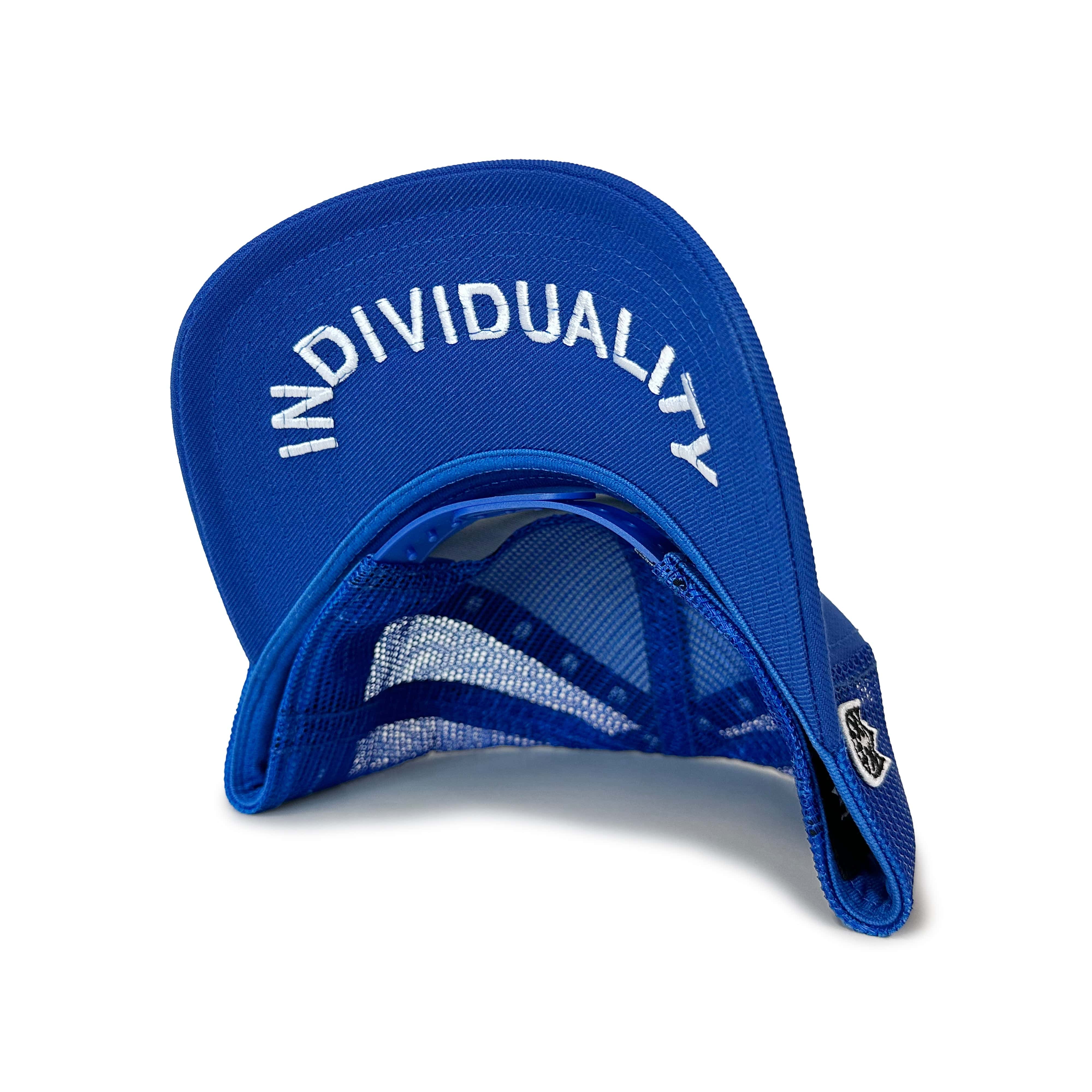 Cult's Crystal Logo Mesh Back Trucker Hat in Blue - Image 3