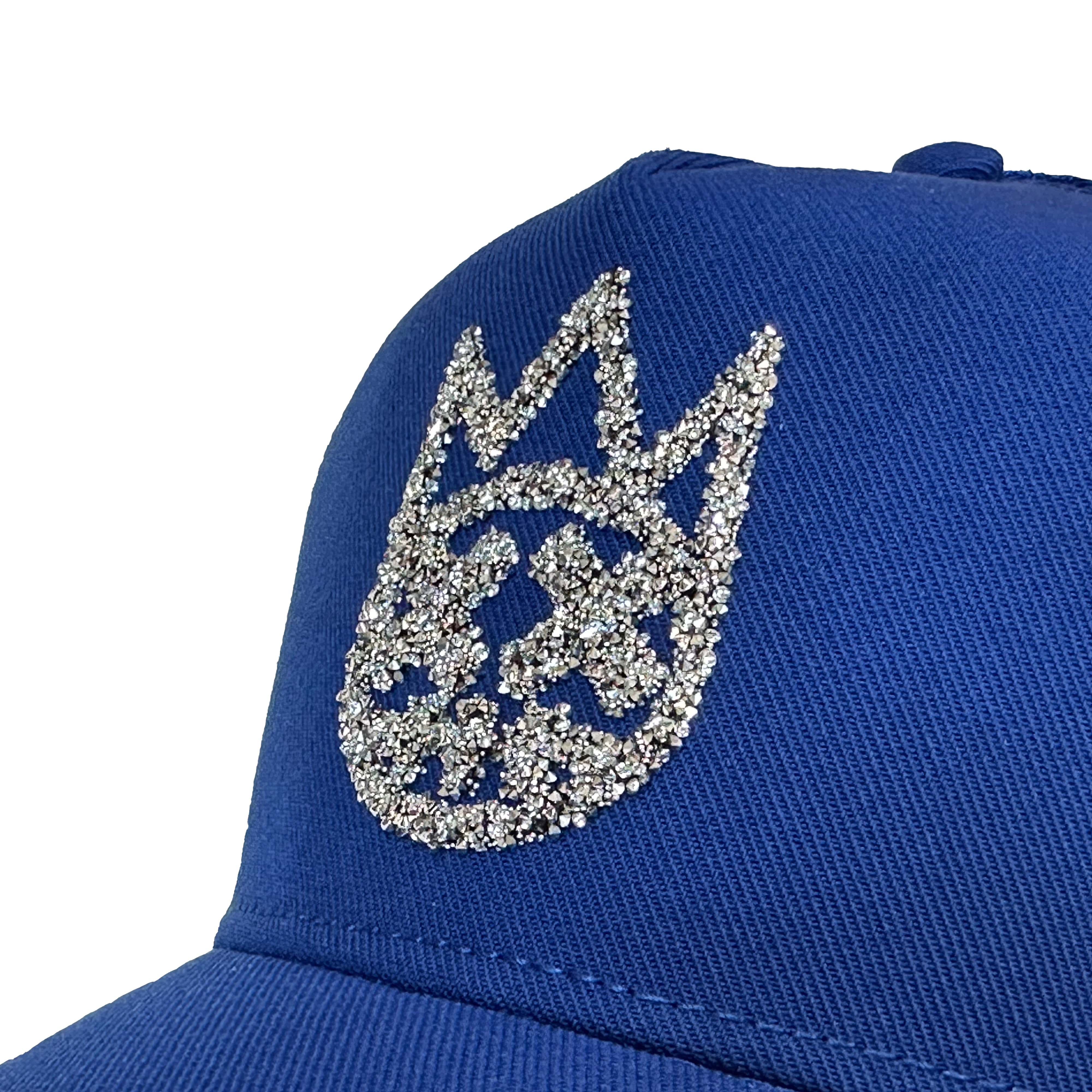 Cult's Crystal Logo Mesh Back Trucker Hat in Blue - Image 4